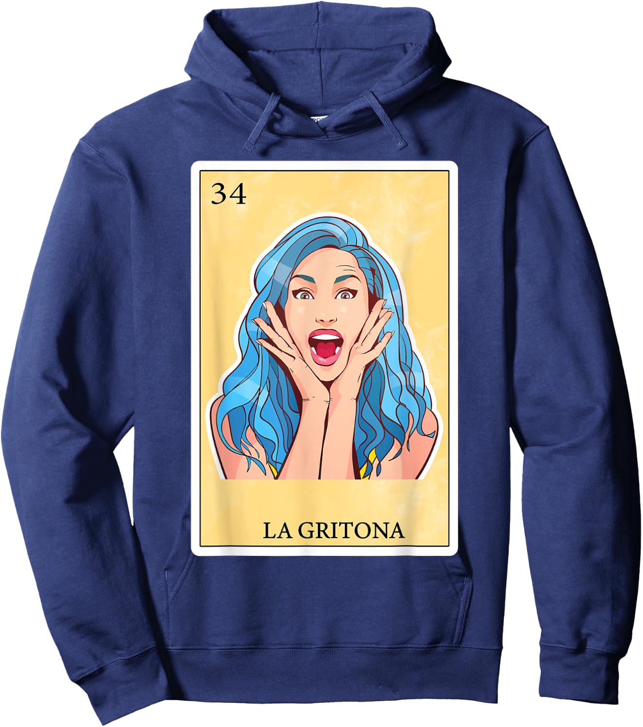 Gifts Spanish-Mexican Bingo Card Latinas - La Gritona Hoodie - Hoodie | Navy