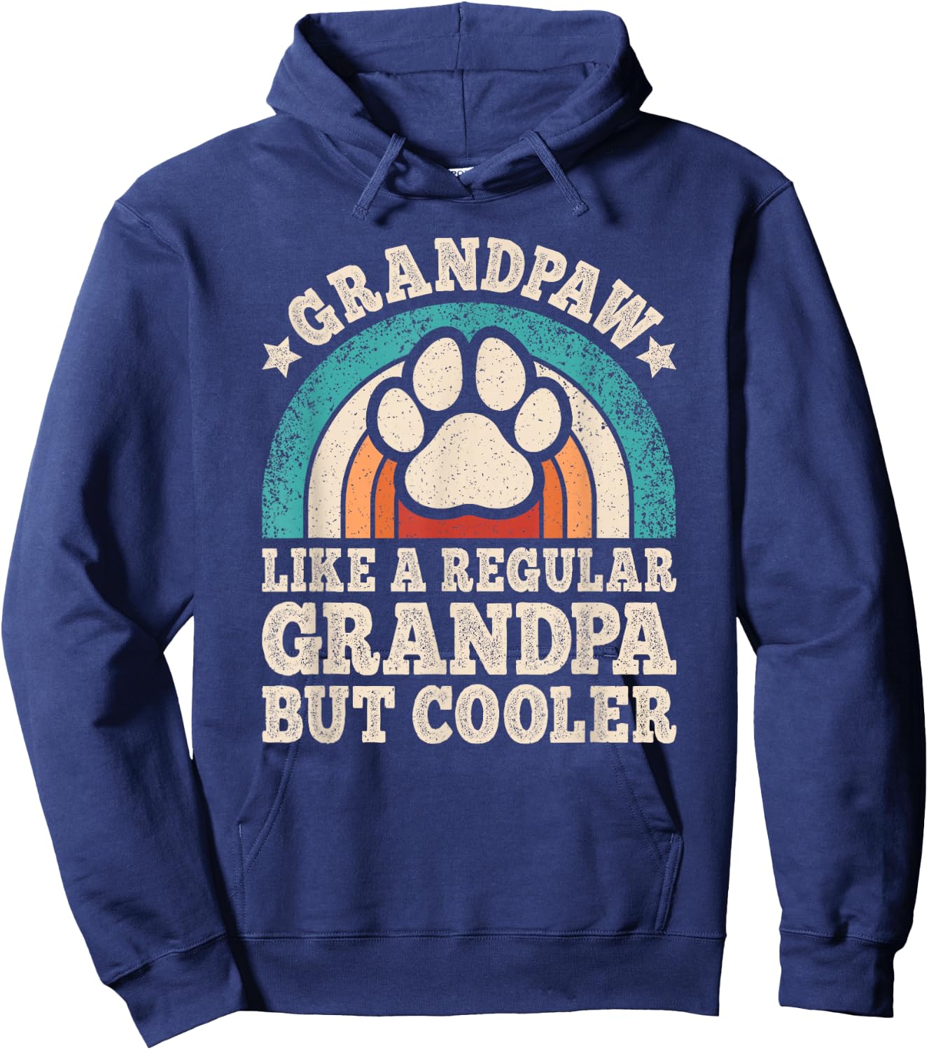 Grandpaw Dog Grandpa Funny Dog Grandfather Grand Paw Vintage Hoodie - Hoodie | Navy