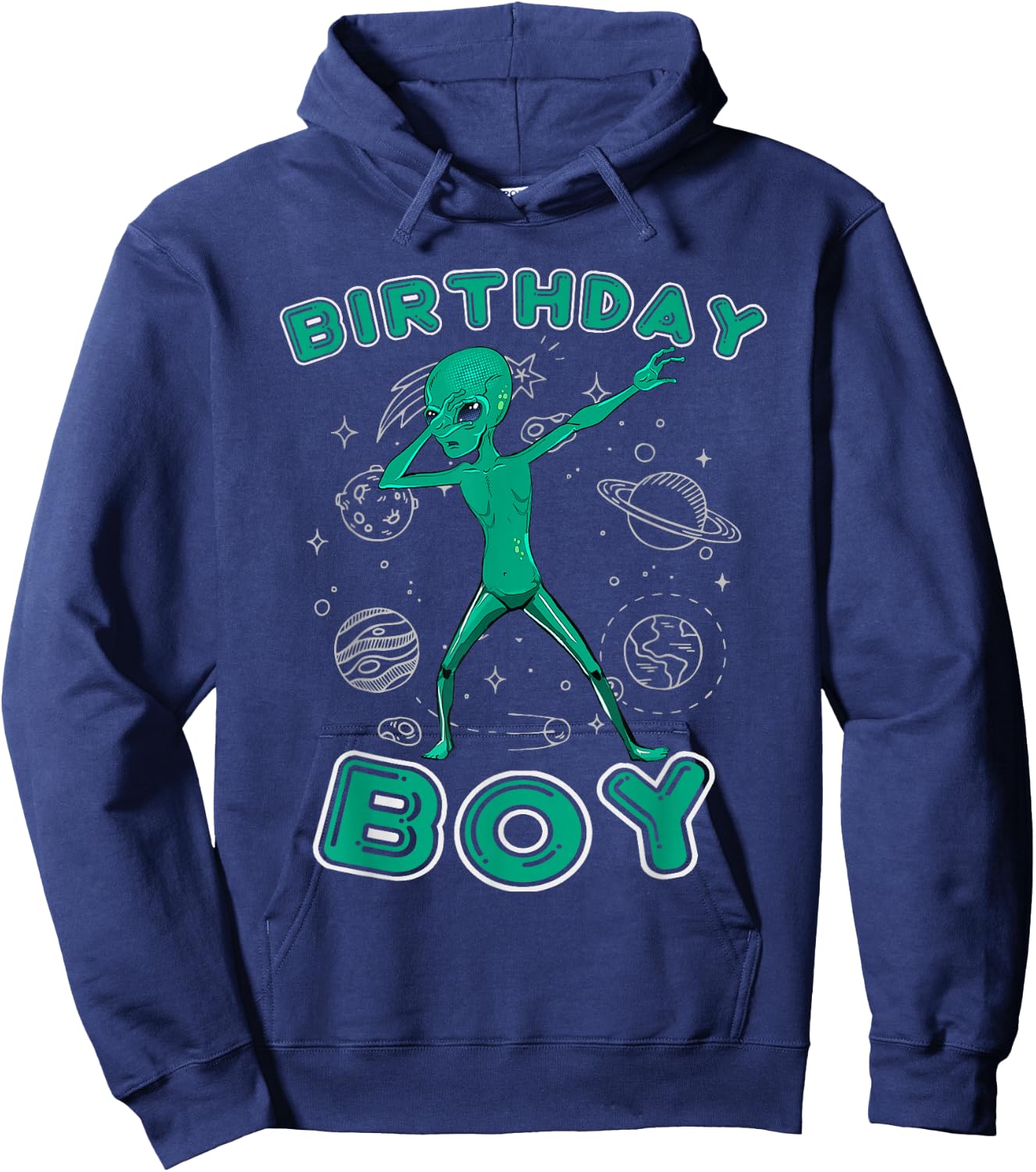Funny Alien Birthday Boy Tween Teen Boys Kids Youth Men Hoodie - Hoodie | Navy