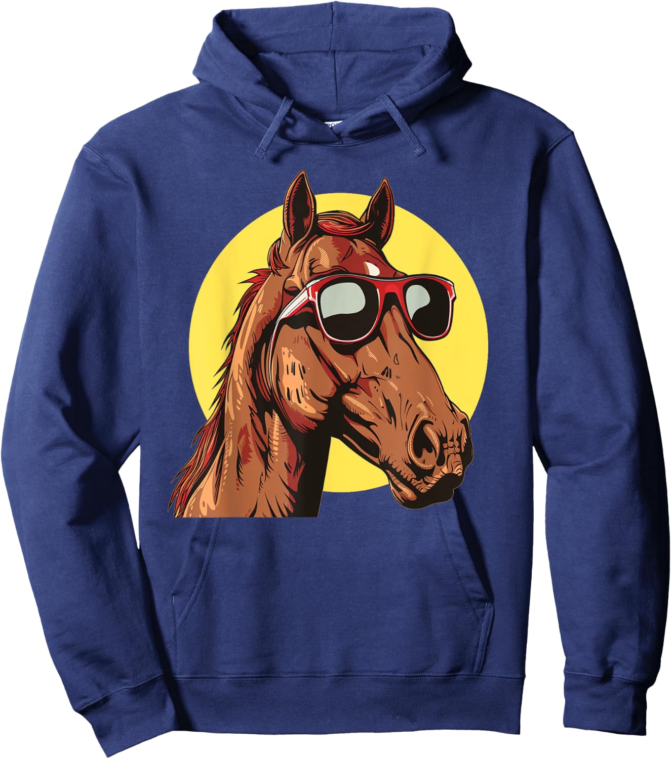 Awesome Horse Face with funny Sunglasses Costume Hoodie - Hoodie | Navy