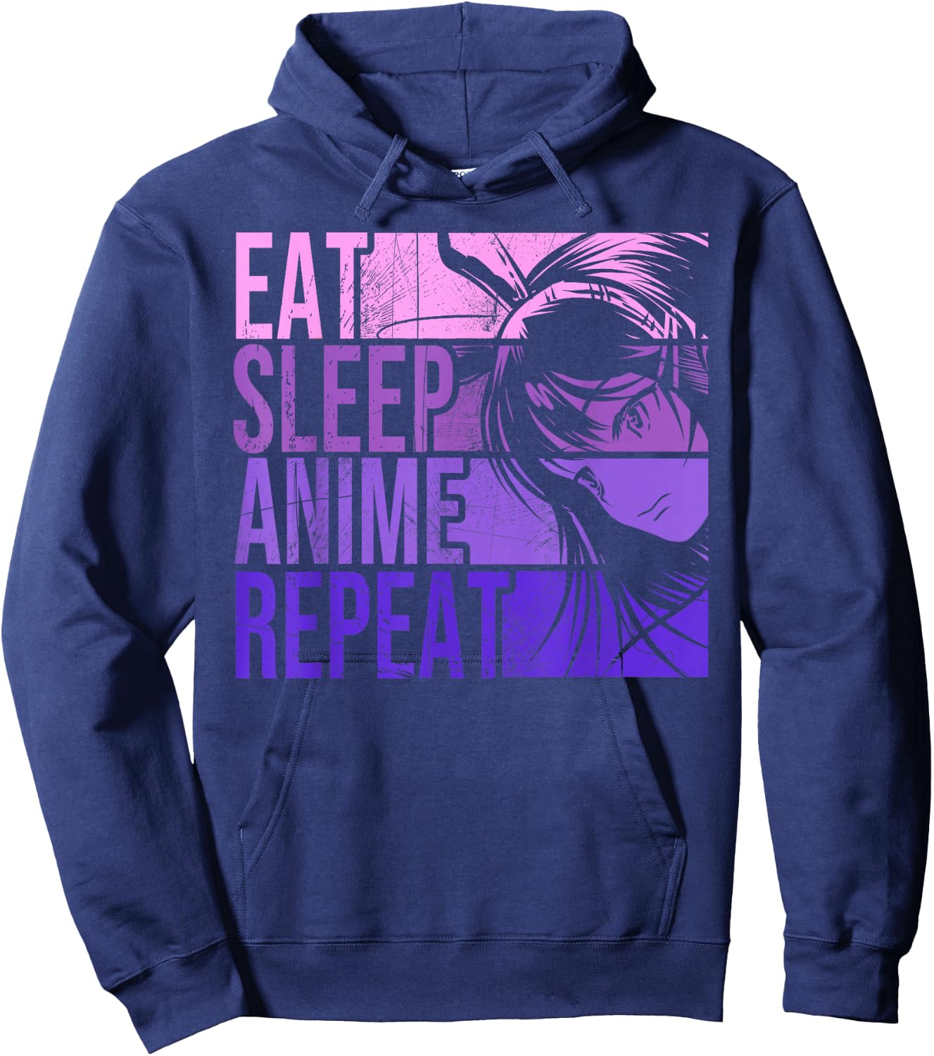 Eat Sleep Anime Repeat - Anime Lovers Gifts Idea Girls Hoodie - Hoodie | Navy
