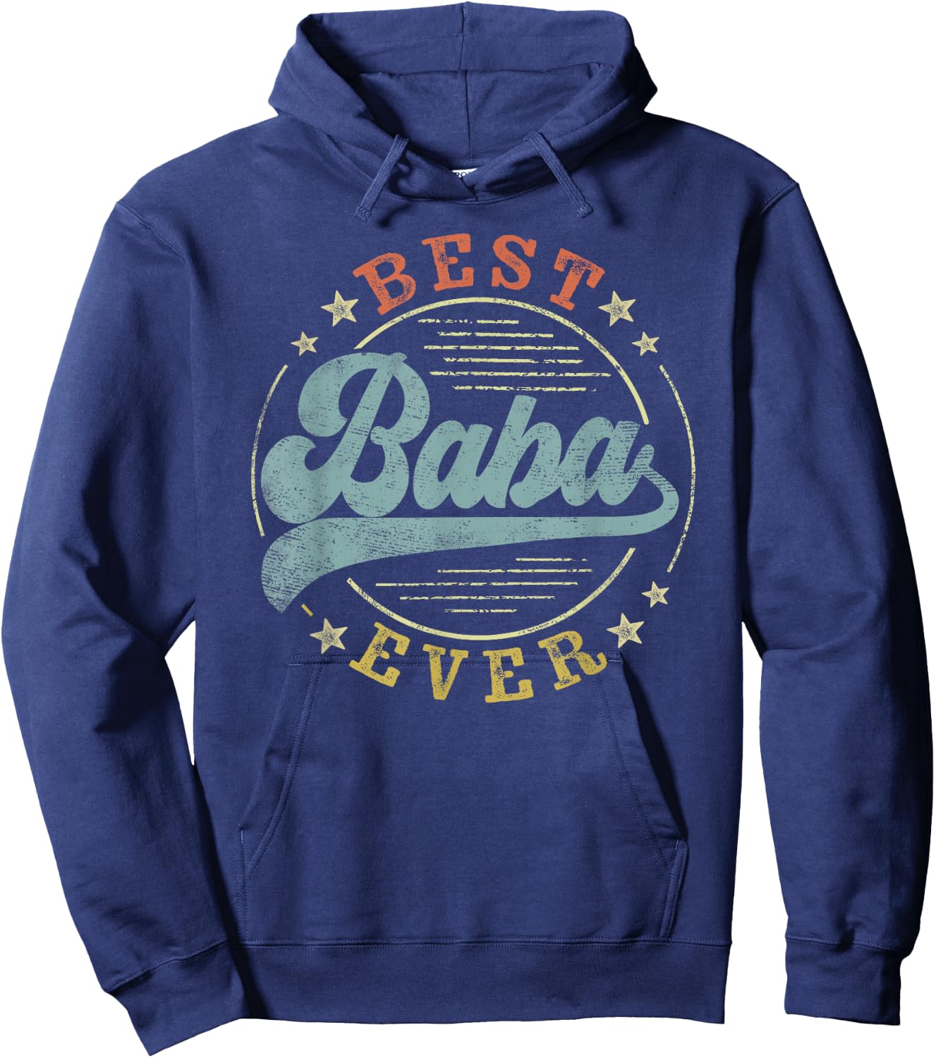 Best Baba Ever Father's Day Baba Gifts Vintage Emblem Hoodie - Hoodie | Navy