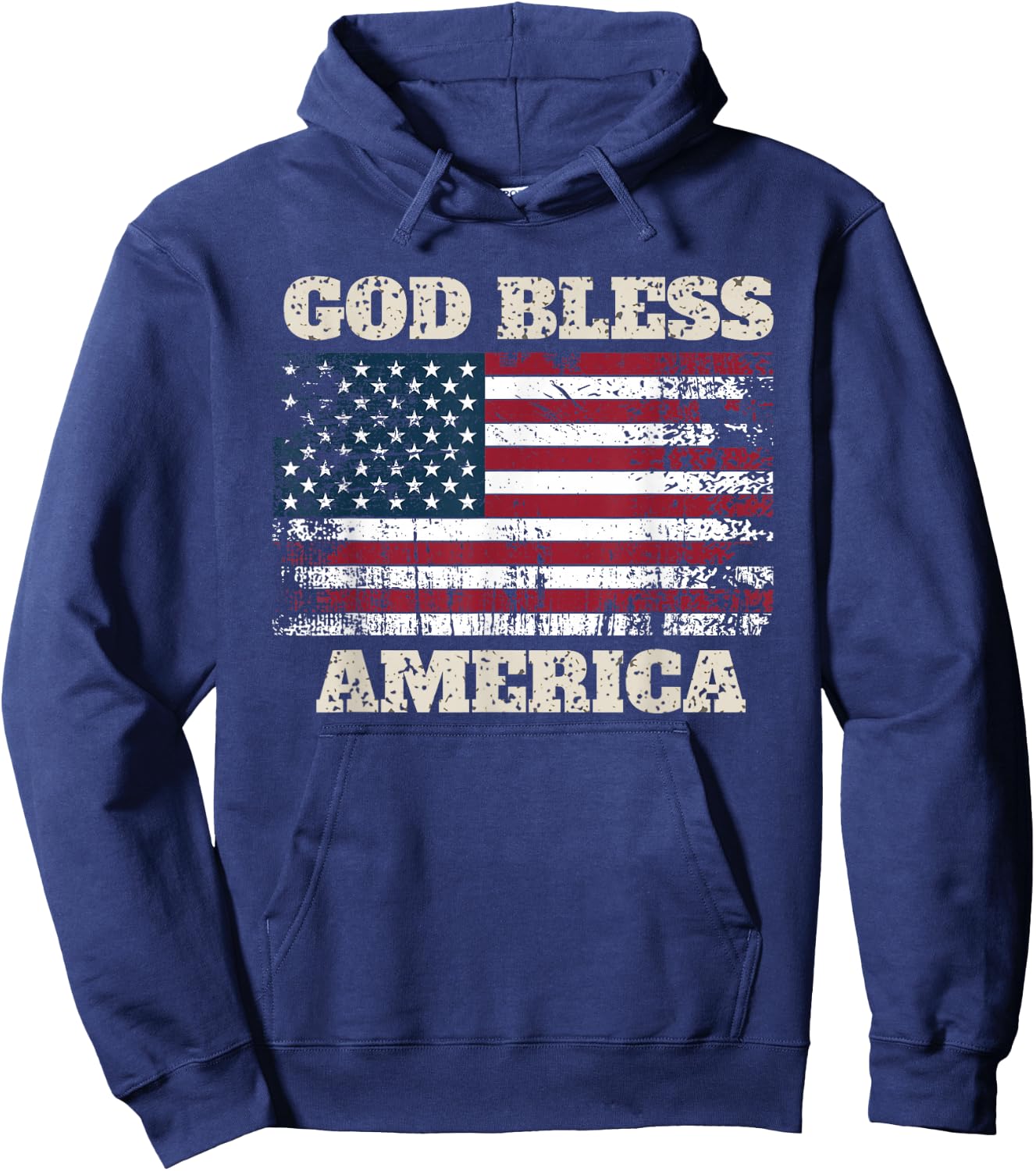 God Bless America Patriotic Happy 4th of July , Women Hoodie - Hoodie | Navy