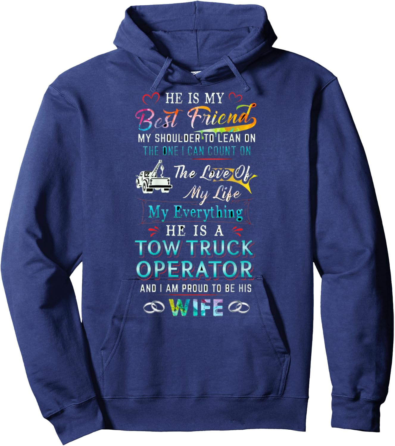 Proud Tow Wife Hoodie - Hoodie | Navy