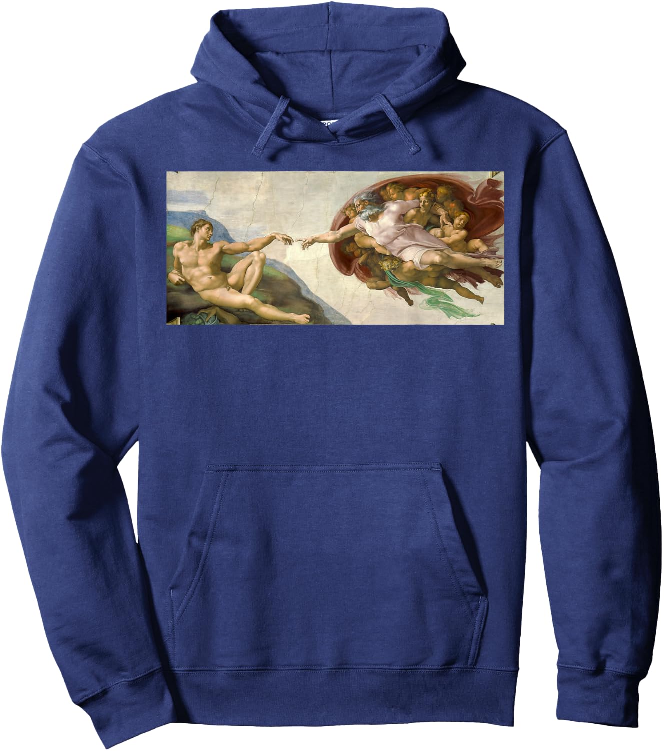 Michelangelo Creation of Adam Art Classic Painting Hoodie - Hoodie | Navy