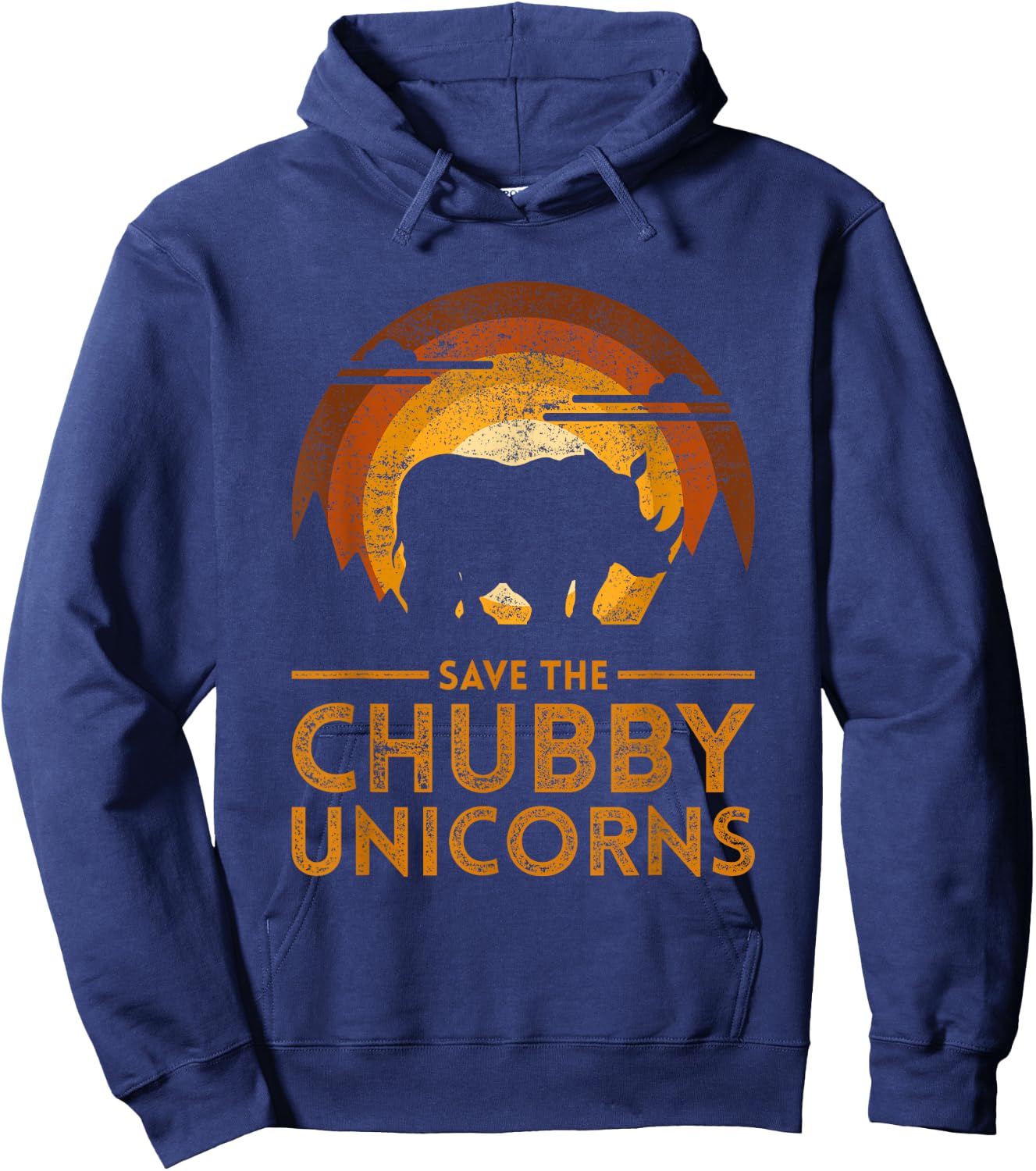 Save The Chubby Unicorns Rhino Hoodie - Hoodie | Navy