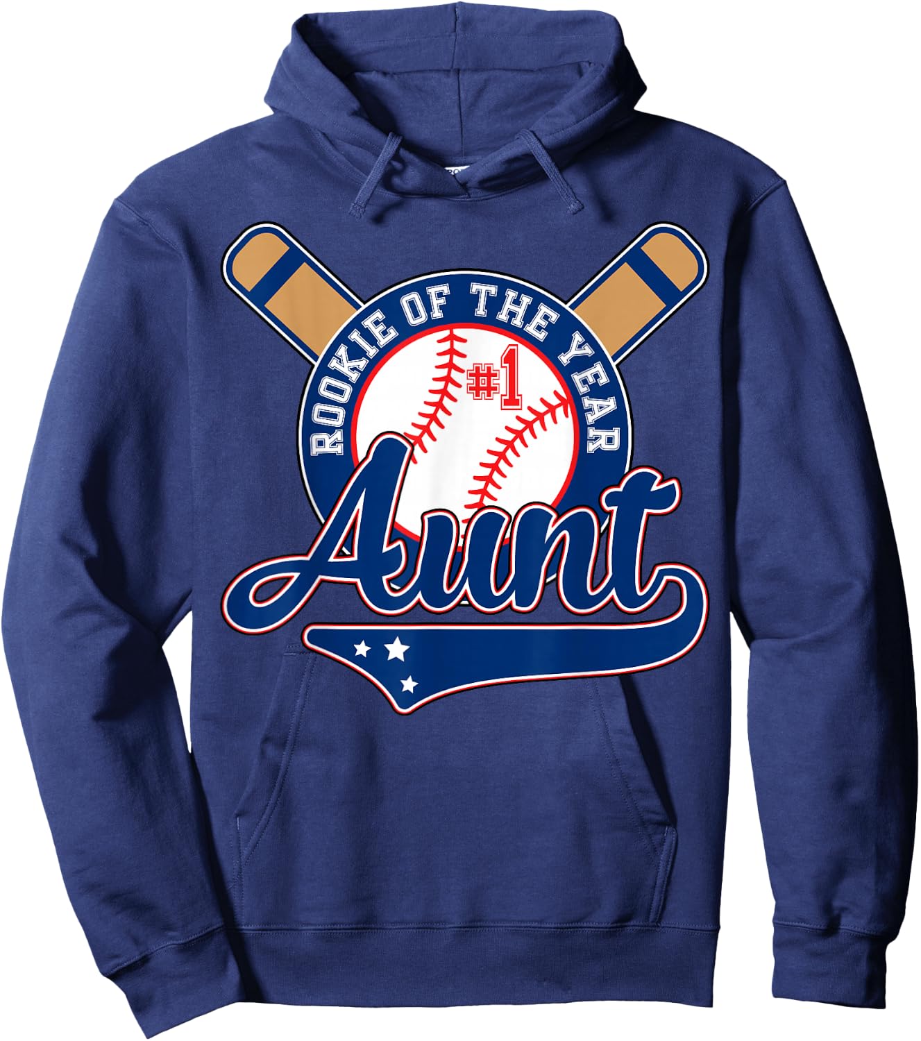 Aunt Rookie of Year 1st Birthday Baseball Theme Matching Hoodie - Hoodie | Navy
