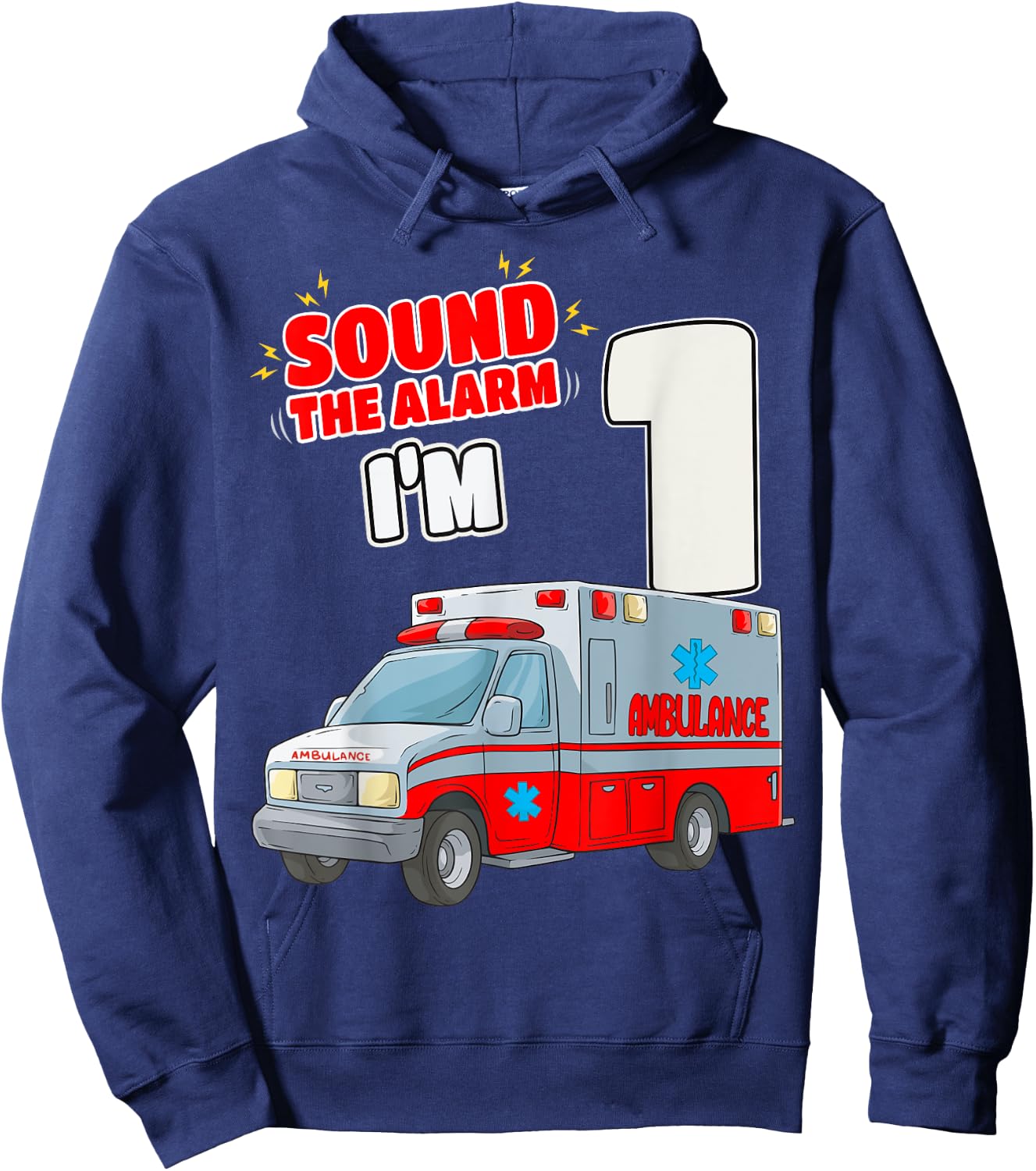 1st Birthday Medical Ambulance EMT 1 Year Old EMS Paramedic Hoodie - Hoodie | Navy
