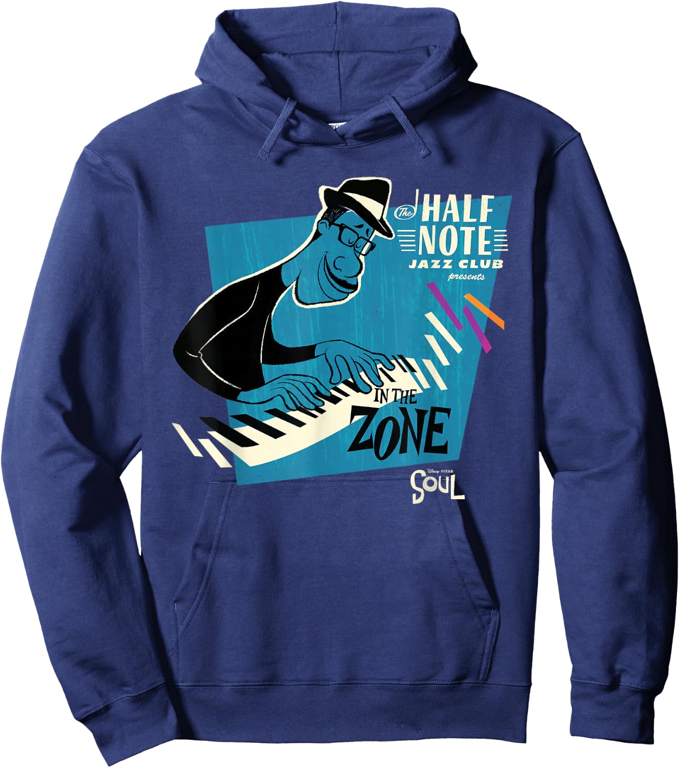 Disney and Pixar's Soul Joe Gardner Jazz Club In the Zone Hoodie - Hoodie | Navy