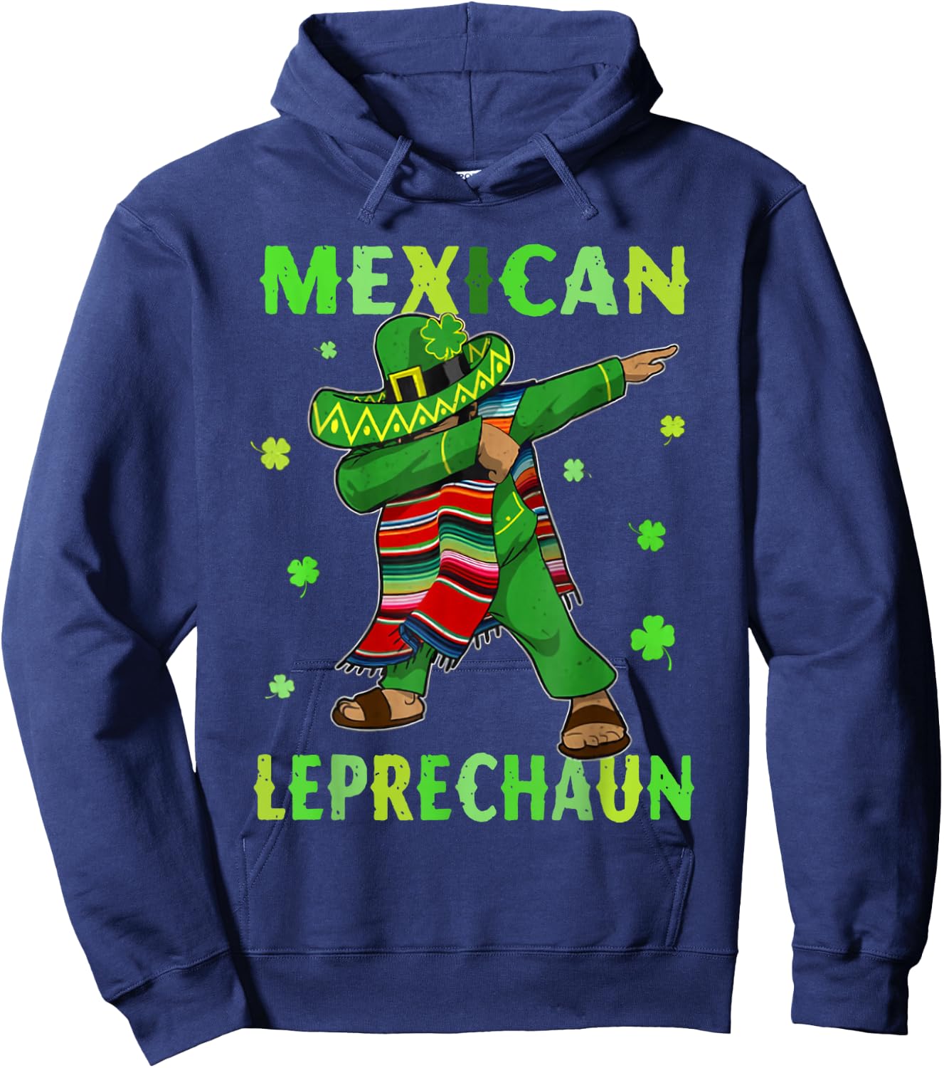Funny Mexican Leprechaun Dabbing Mexico St Patricks Day Hoodie - Hoodie | Navy