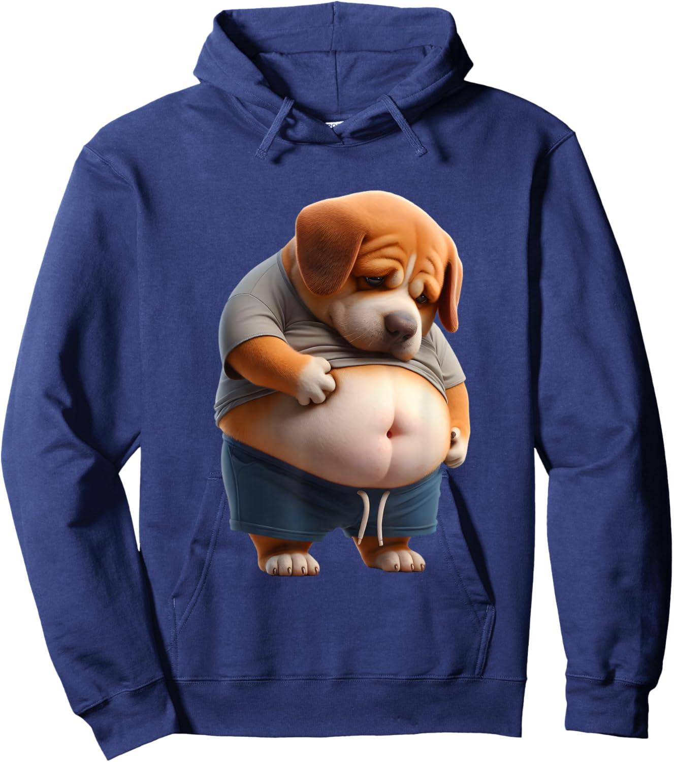 Funny Fat Dog Chubby Chonk Dog Design Canine Dog Lovers Hoodie - Hoodie | Navy