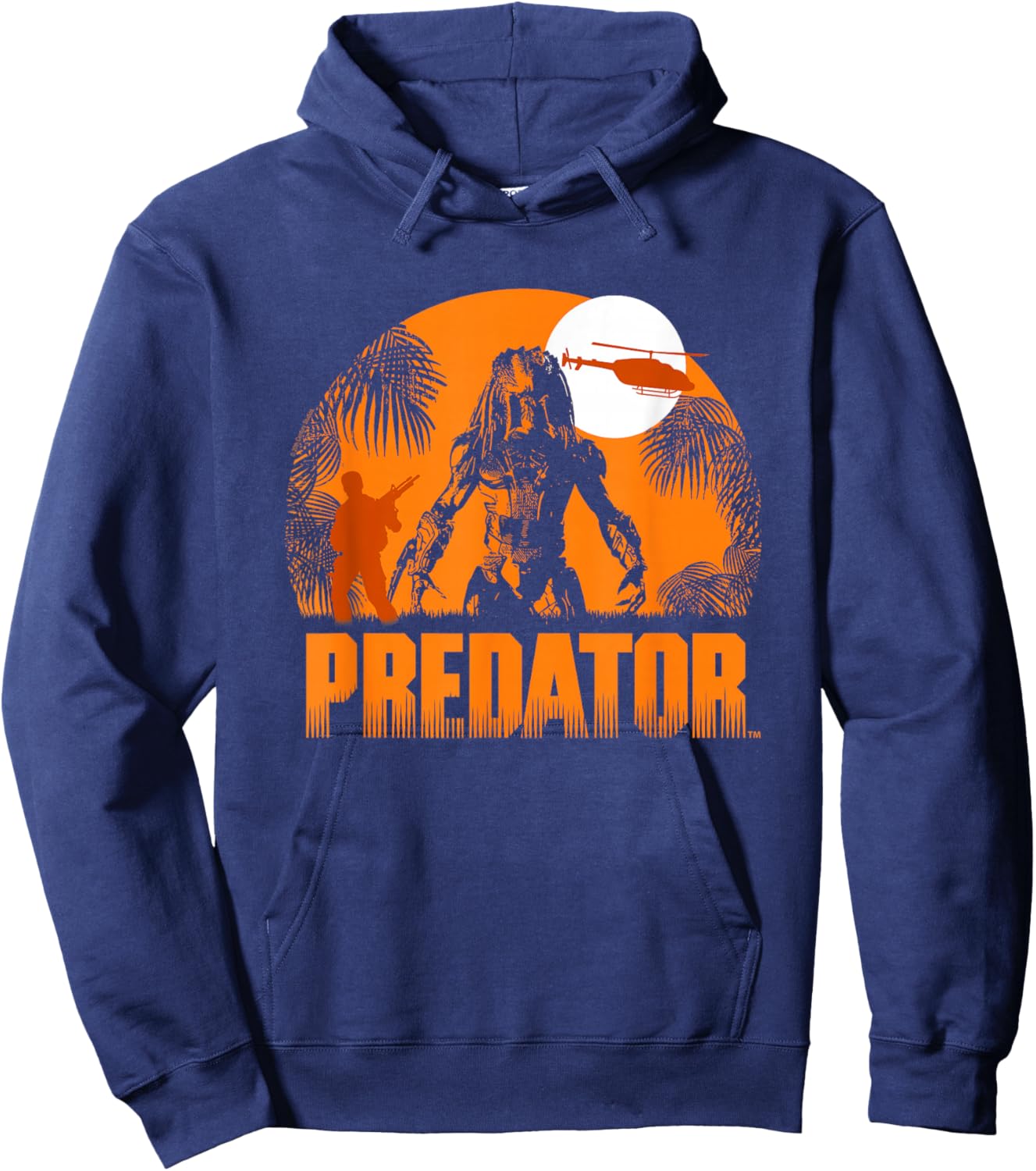 Predator Iconic Predator Haunt Silhouette Big Chest Poster Hoodie - Hoodie | Navy