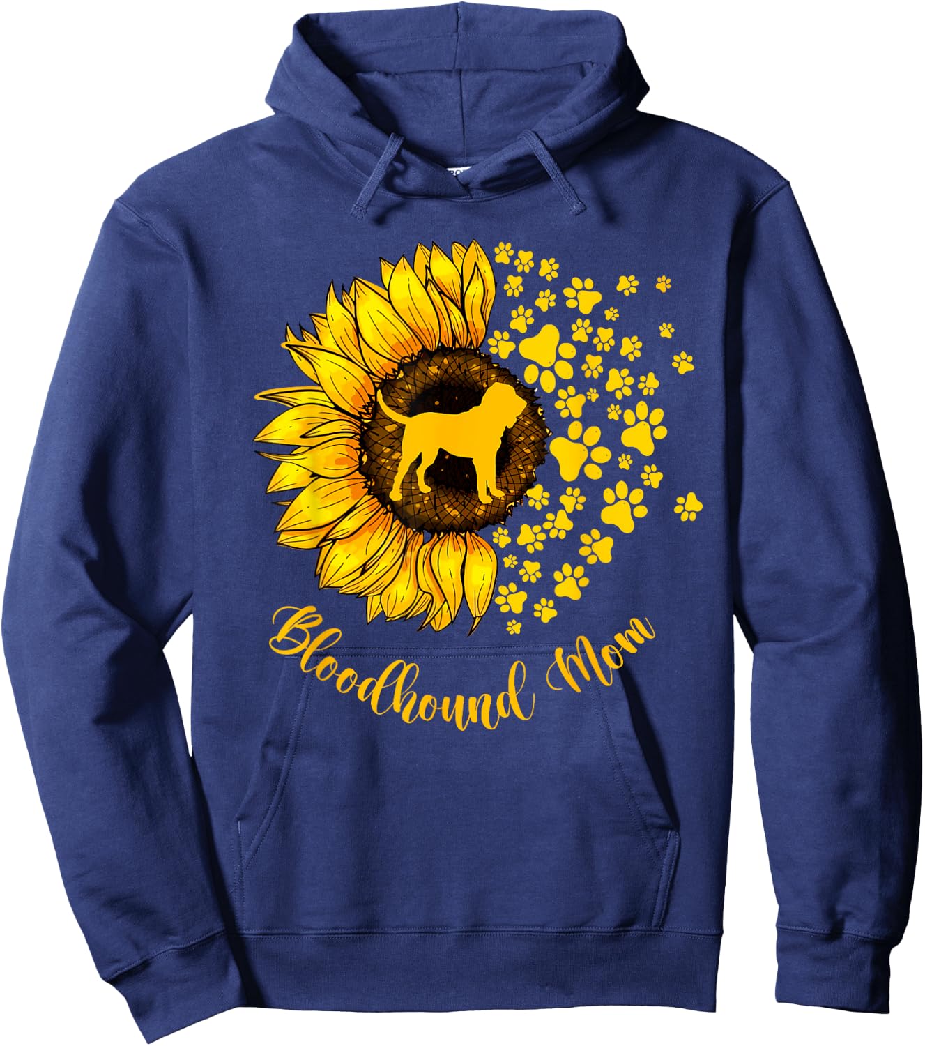 Sunflower Bloodhound Mom Dog Lover Gift Hoodie - Hoodie | Navy