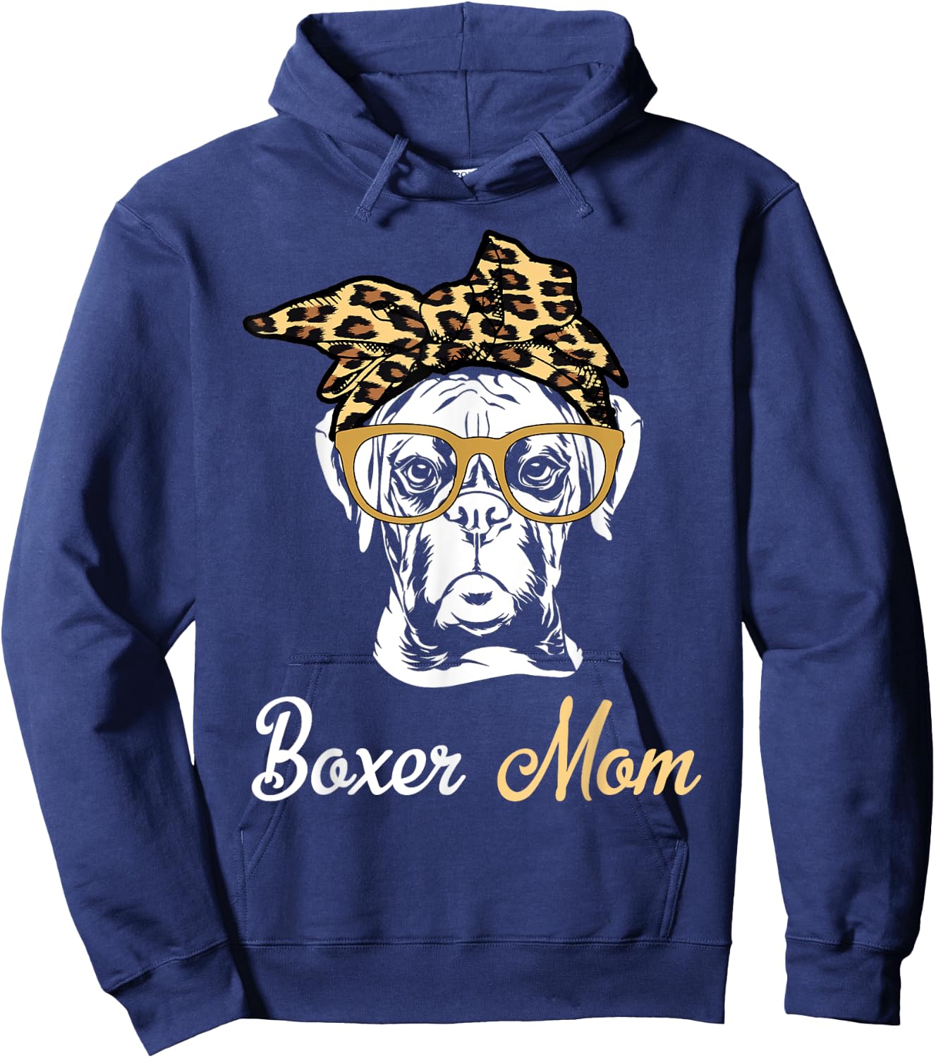 Birthday and Mother's day Gift-Boxer Mom Hoodie - Hoodie | Navy