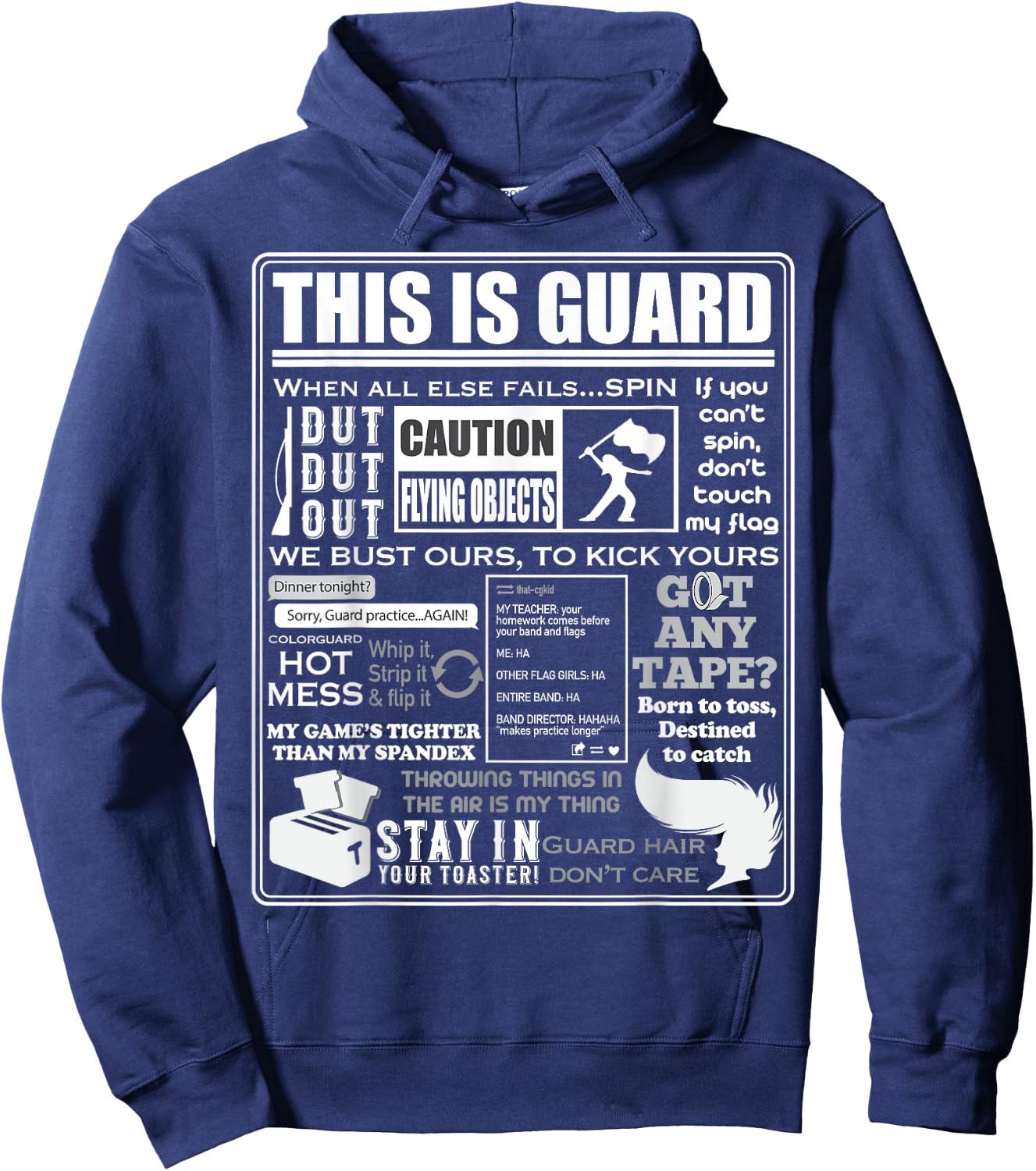 Dies ist Color Guard Funny Color Guard Sayings and Memes Hoodie - Hoodie | Navy