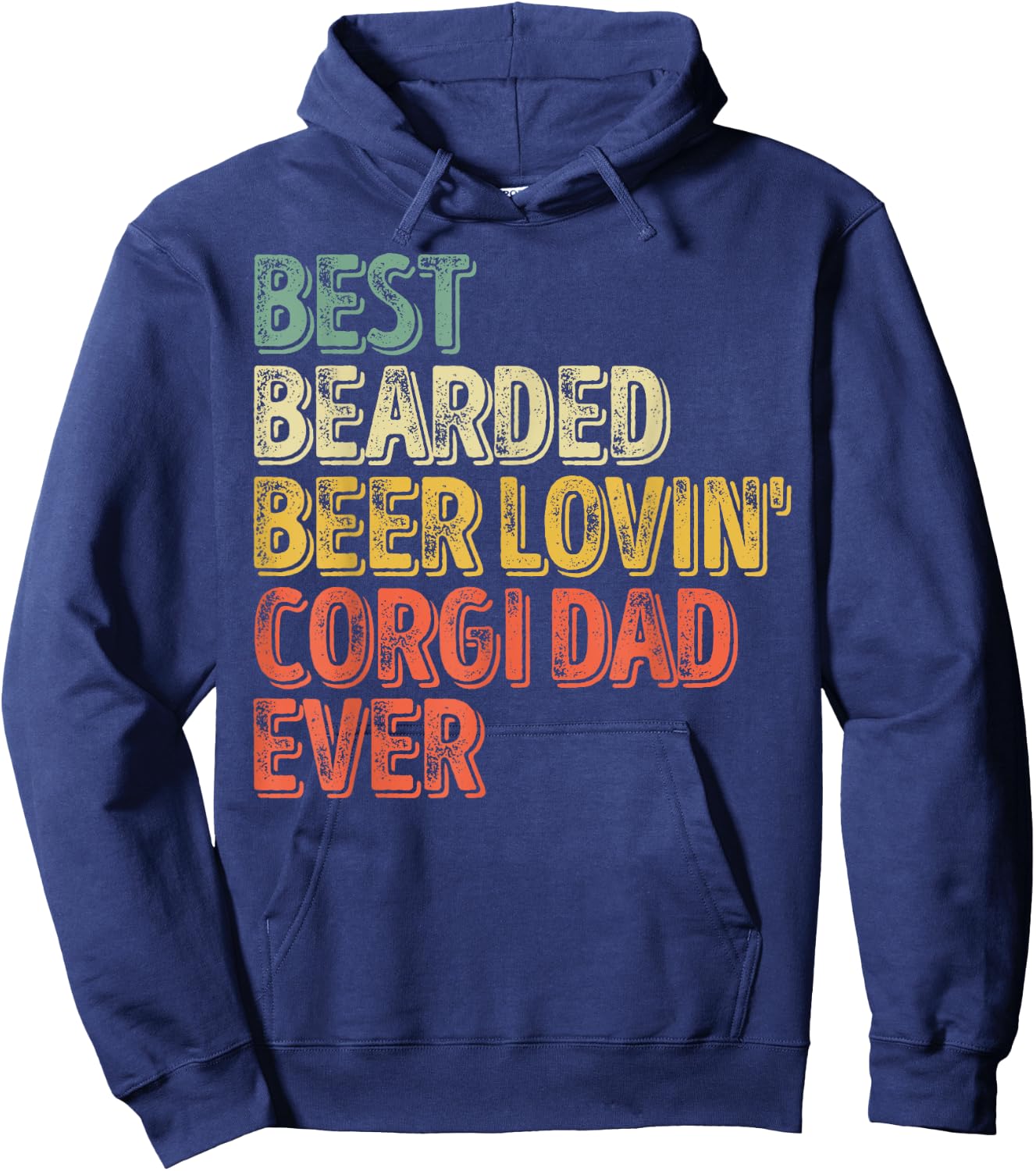 Best Bearded Beer Lovin Corgi Dad Shirt Pet Lover Owner Hoodie - Hoodie | Navy