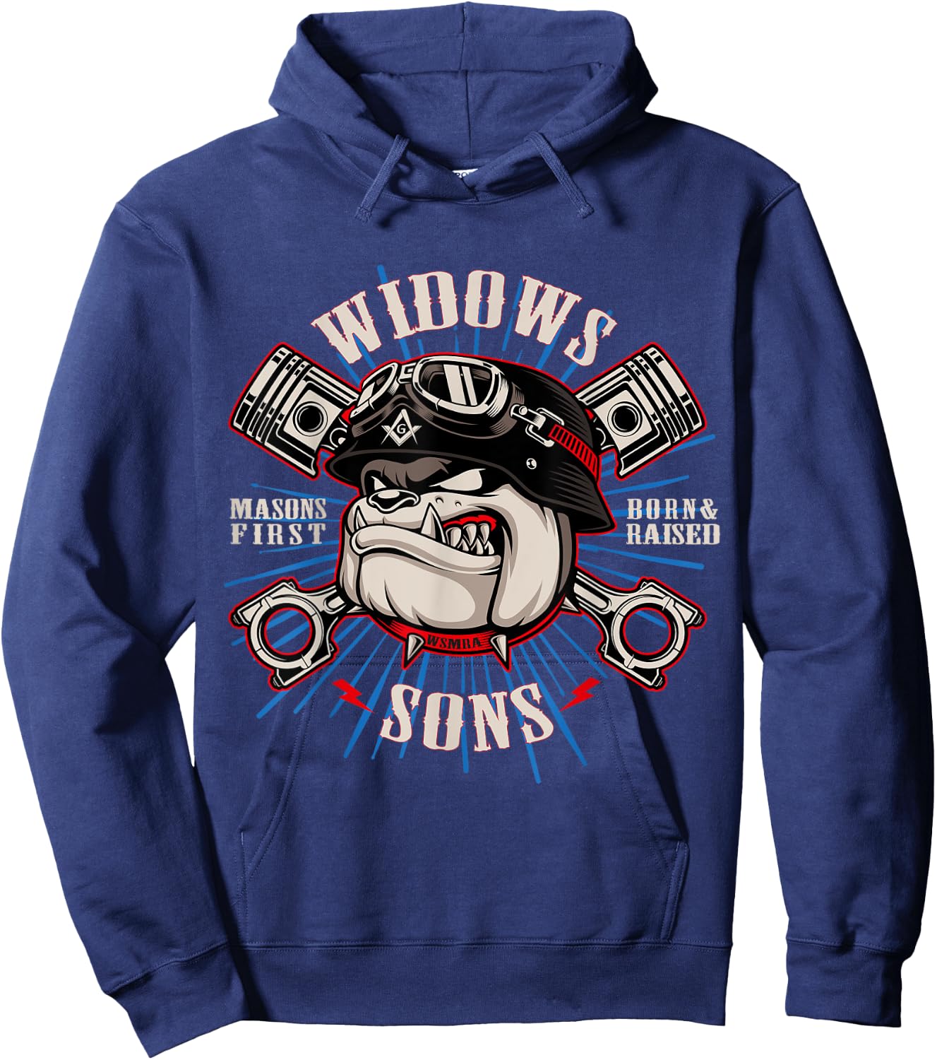 Bulldog Widows Sons Masonic Men Women Hoodie - Hoodie | Navy