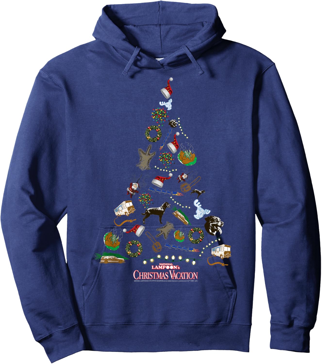 National Lampoon's Christmas Vacation , Black, Small, Short Sleeve, , Classic Fit, Imported Hoodie - Hoodie | Navy