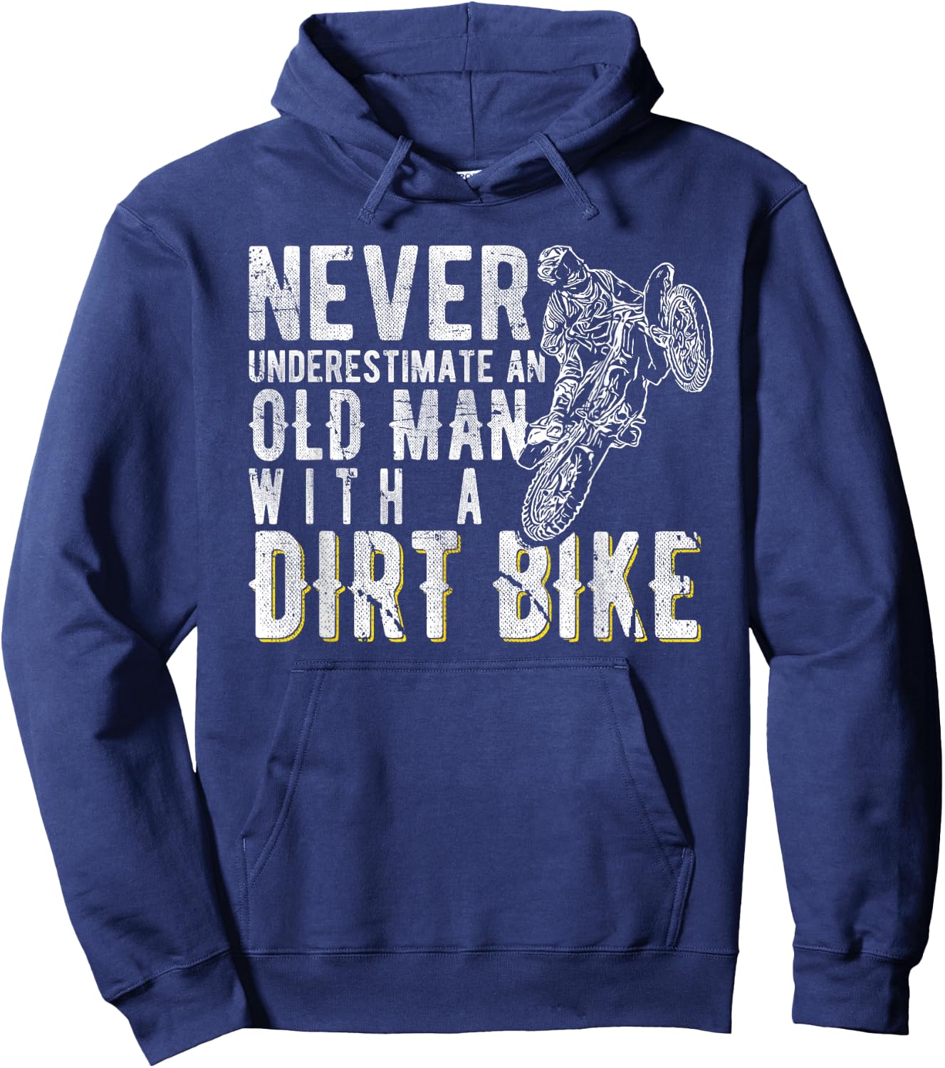 Never underestimate an old man with a Dirt Bike - Motocross Hoodie - Hoodie | Navy