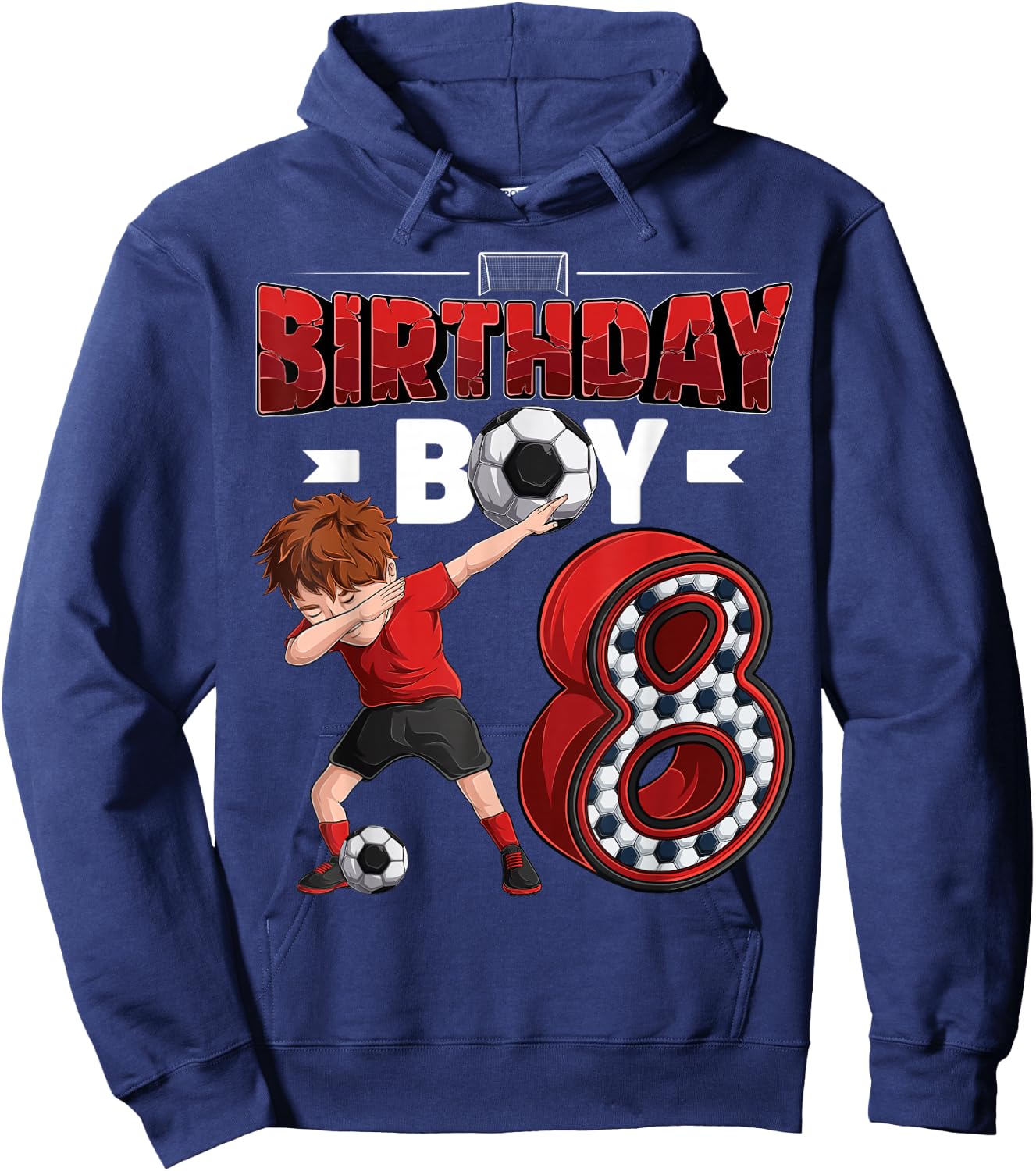 dabbing boy 8 year old Soccer Player 8th birthday party Hoodie - Hoodie | Navy