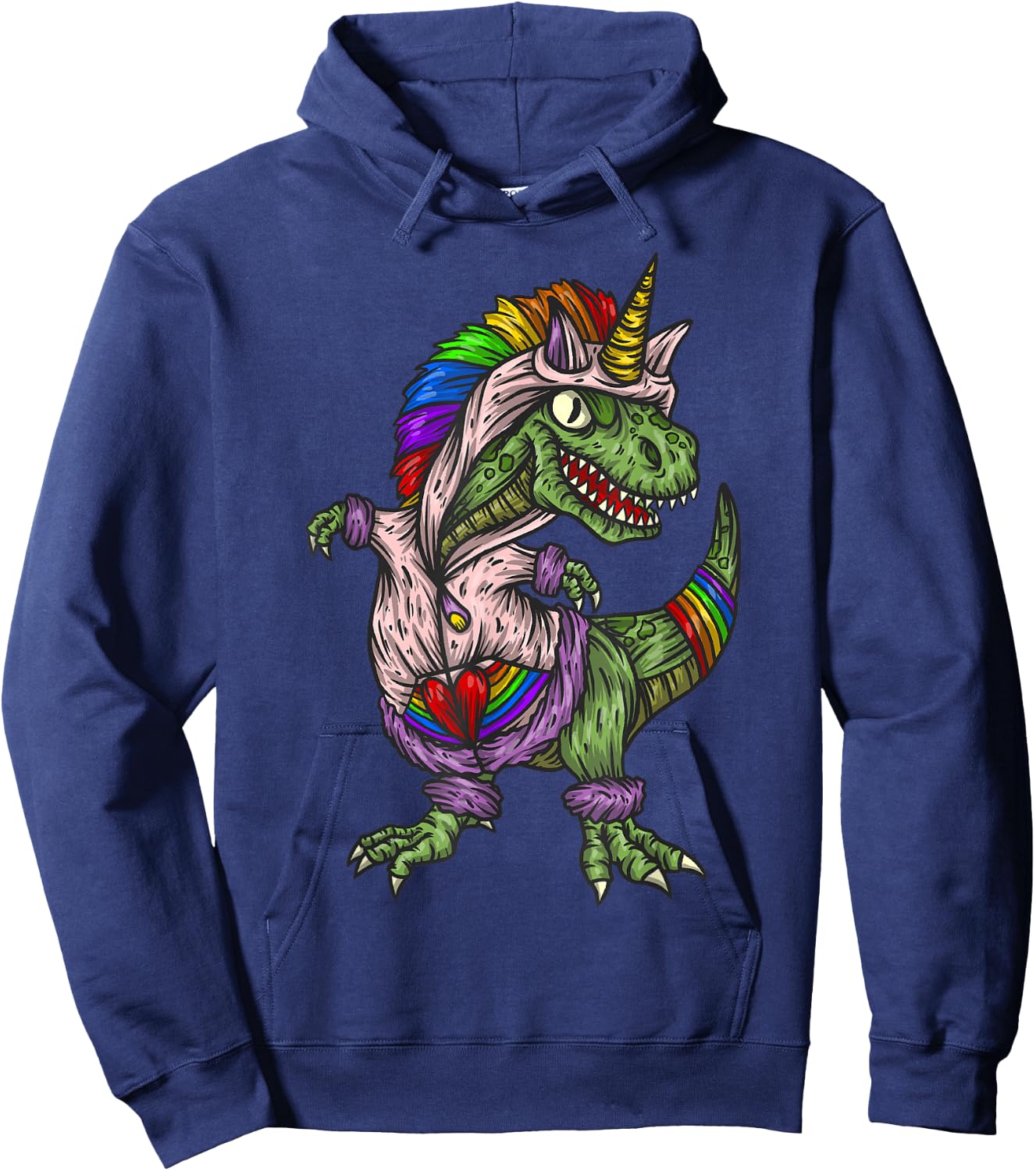Majestic Unicornasaurus T Rex Dinosaur Unicorn Girls Boys Hoodie - Hoodie | Navy