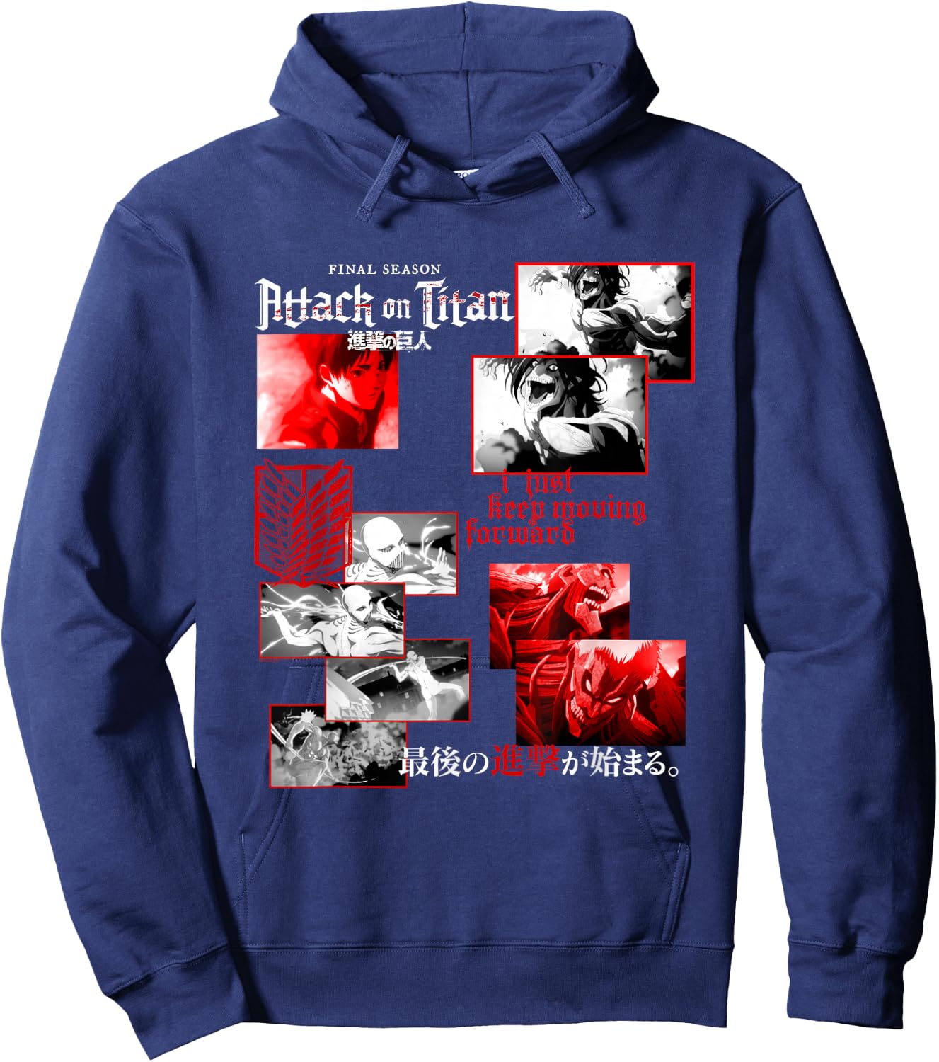 Attack on Titan Season 4 - Season 4 Curated Clutter Anime Hoodie - Hoodie | Navy