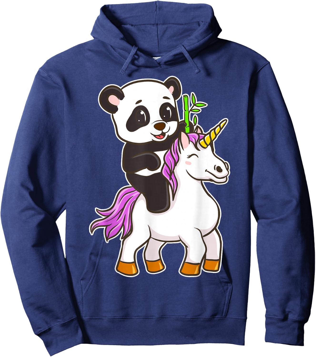 Panda Riding Unicorn Cute Magical Animals Hoodie - Hoodie | Navy