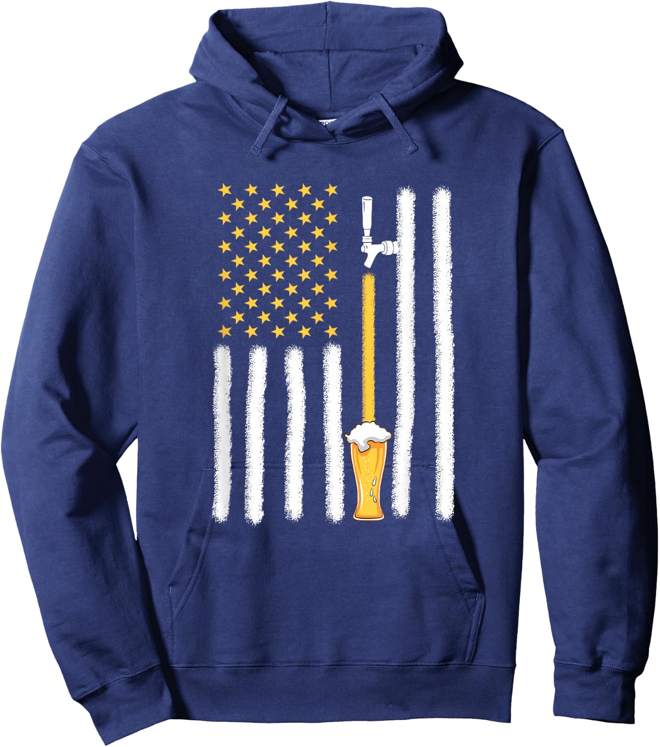 Craft Beer American Flag USA 4th July Brewery Hoodie - Hoodie | Navy
