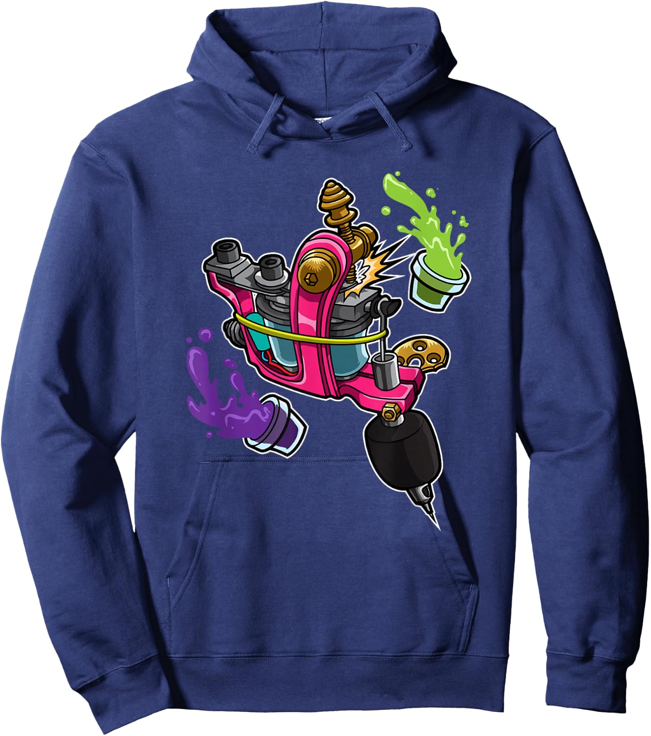 My Coil Loves Colour Tattoo Machine Tattoo Artist Hoodie - Hoodie | Navy