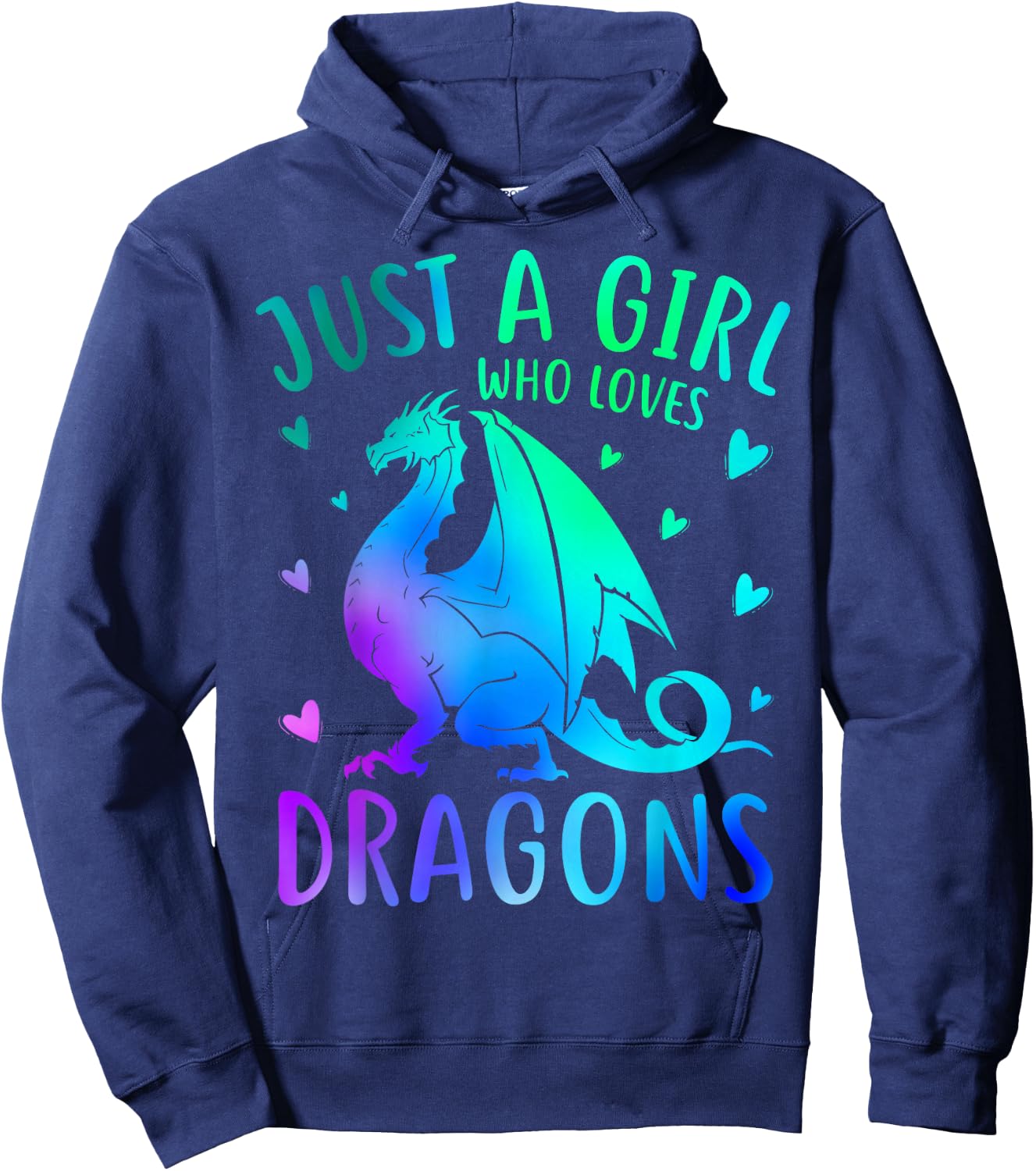 Cute Just A Girl Who Loves Dragons Women and Girls Hoodie - Hoodie | Navy