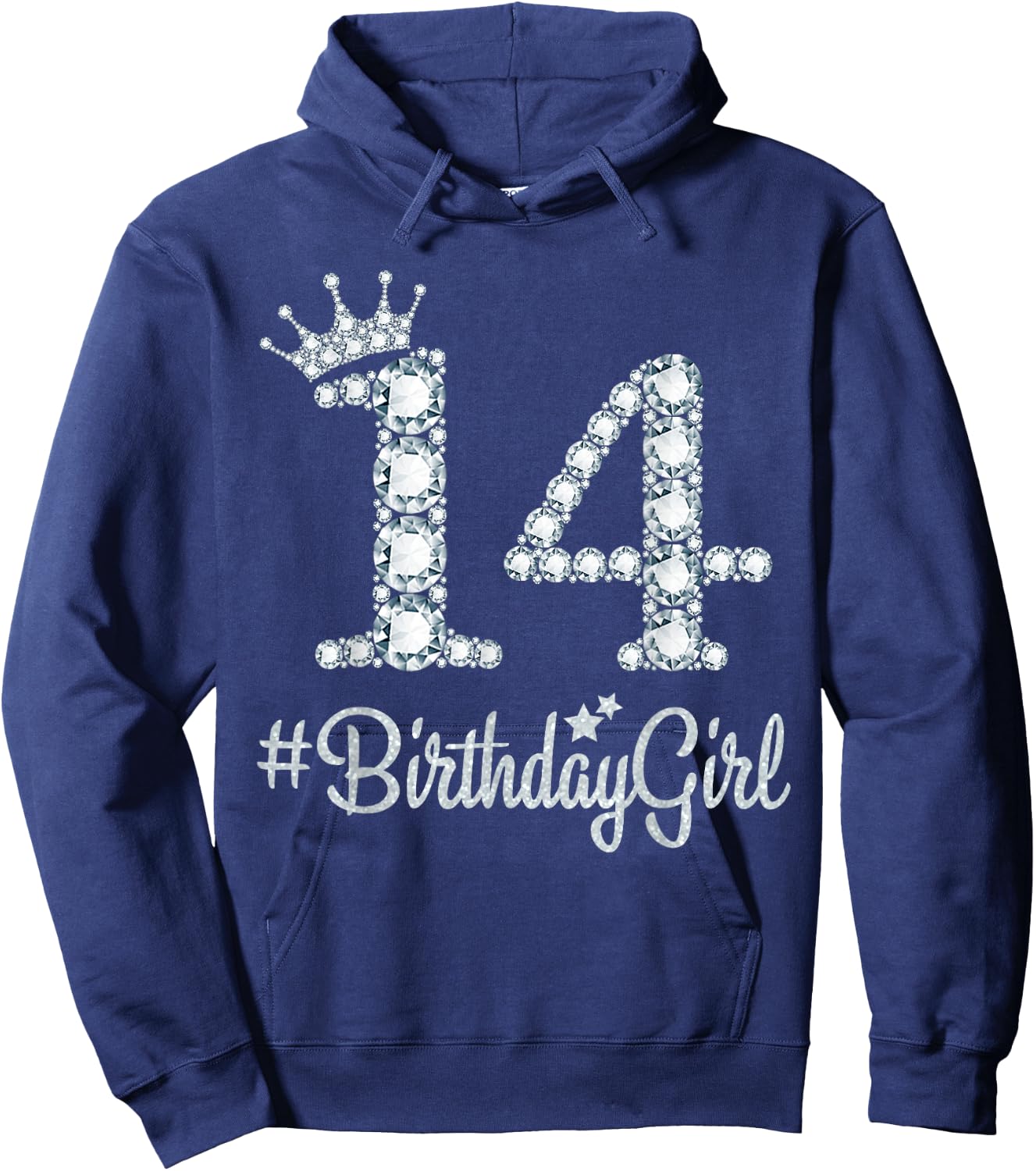 14 BirthdayGirl 14 Years Old Happy 14th Birthday Girl Hoodie - Hoodie | Navy