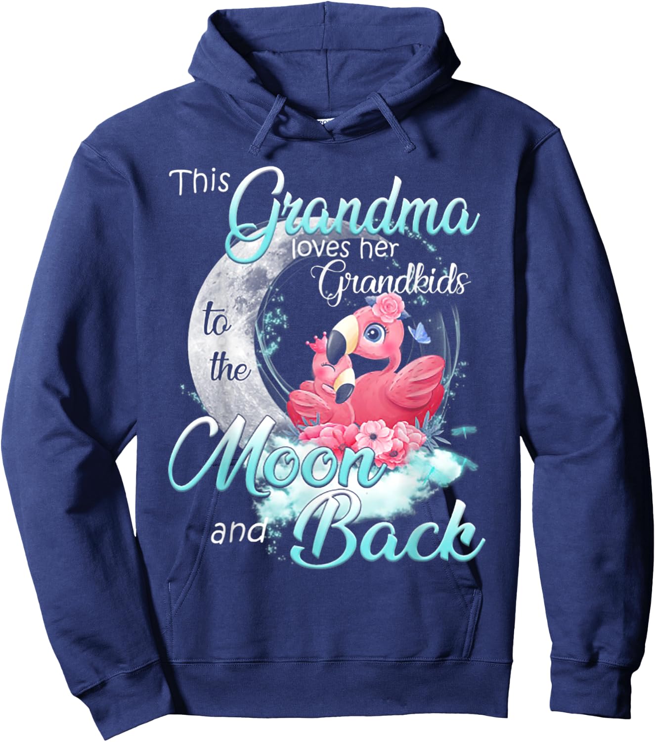 This Grandma Loves Her Grandkids To The Moon And Back Hoodie - Hoodie | Navy