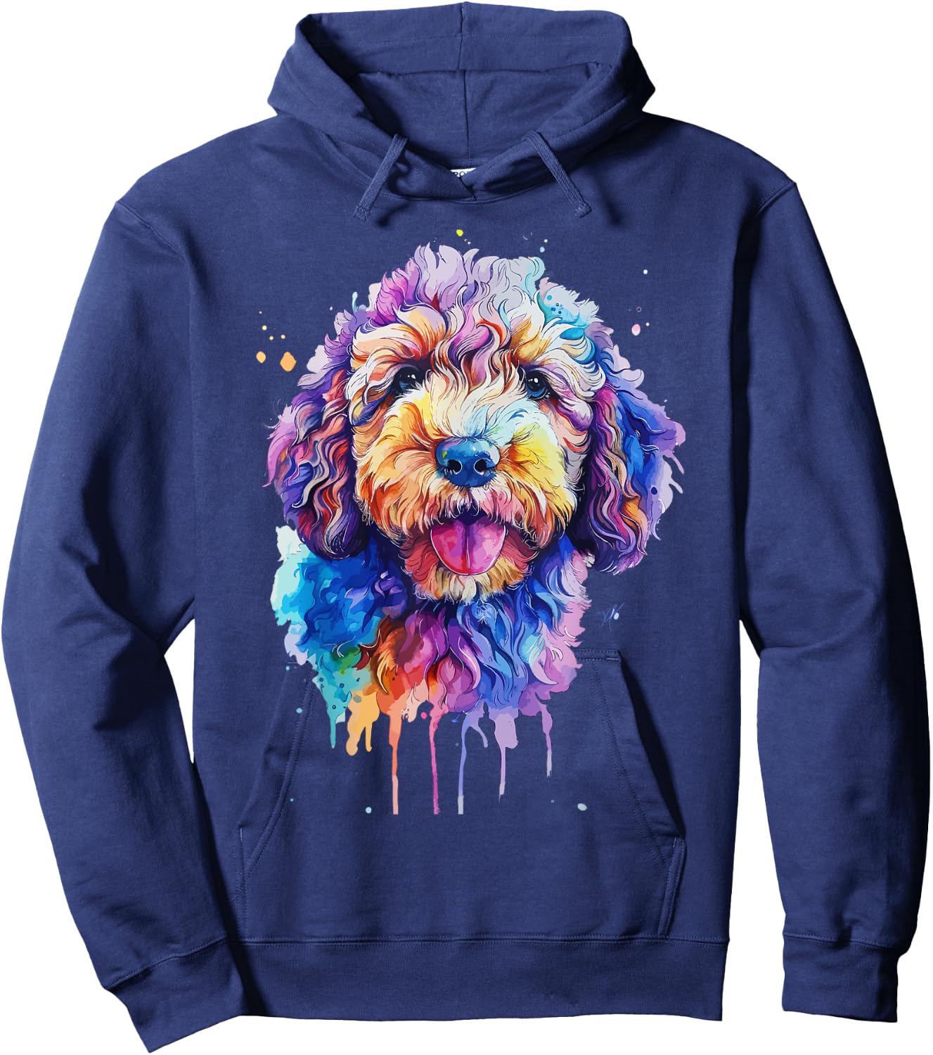 Goldendoodle Lovers Pop Art Colorful Goldendoodle Dog Men Women Kids Hoodie - Hoodie | Navy