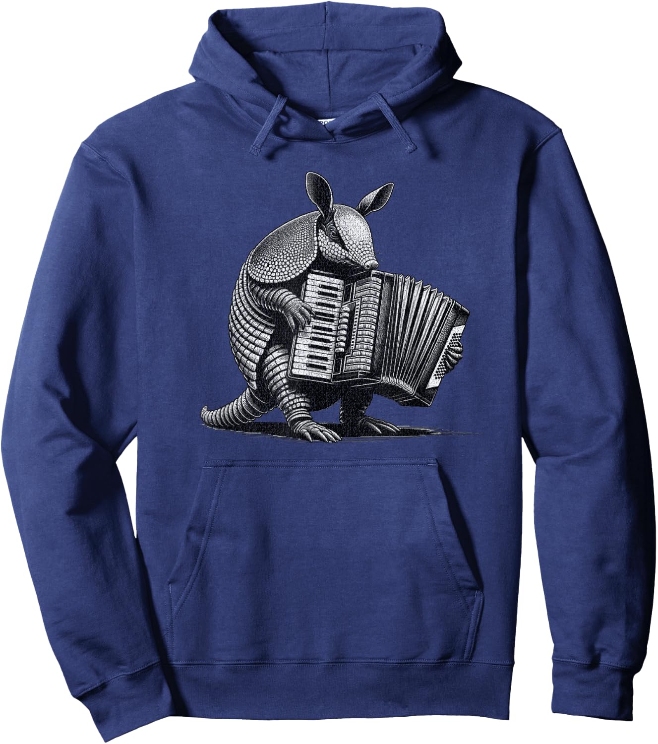Armadillo playing the accordion, Funny Animals, Musicians Hoodie - Hoodie | Navy