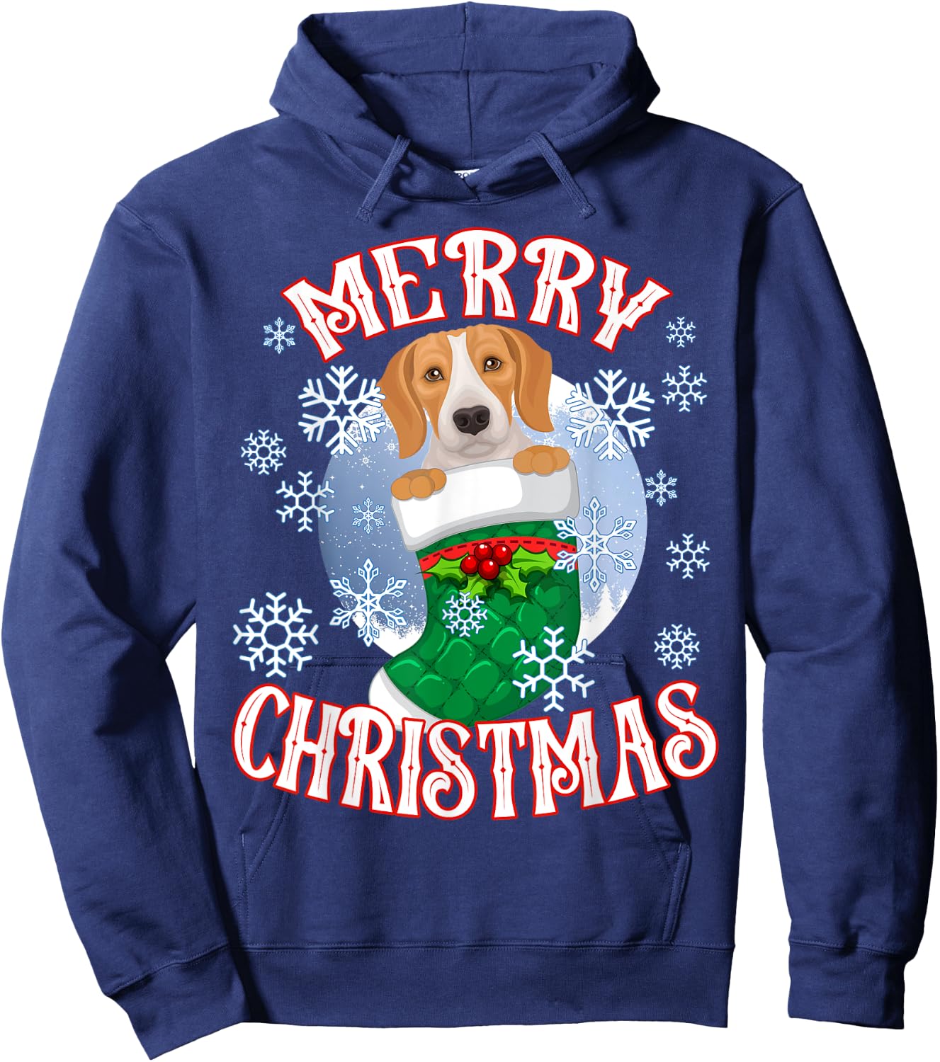 Beagle Cute Dog In A Christmas Stocking Stuffer Women Kids Hoodie - Hoodie | Navy