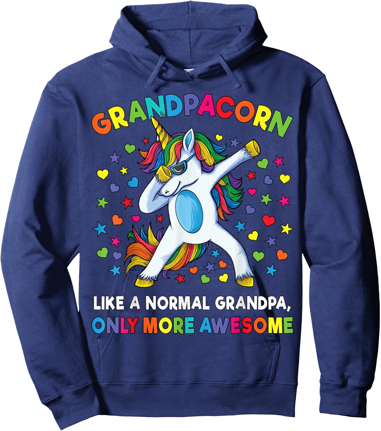 Grandpa Unicorn Boys Party Gift Hoodie - Hoodie | Navy