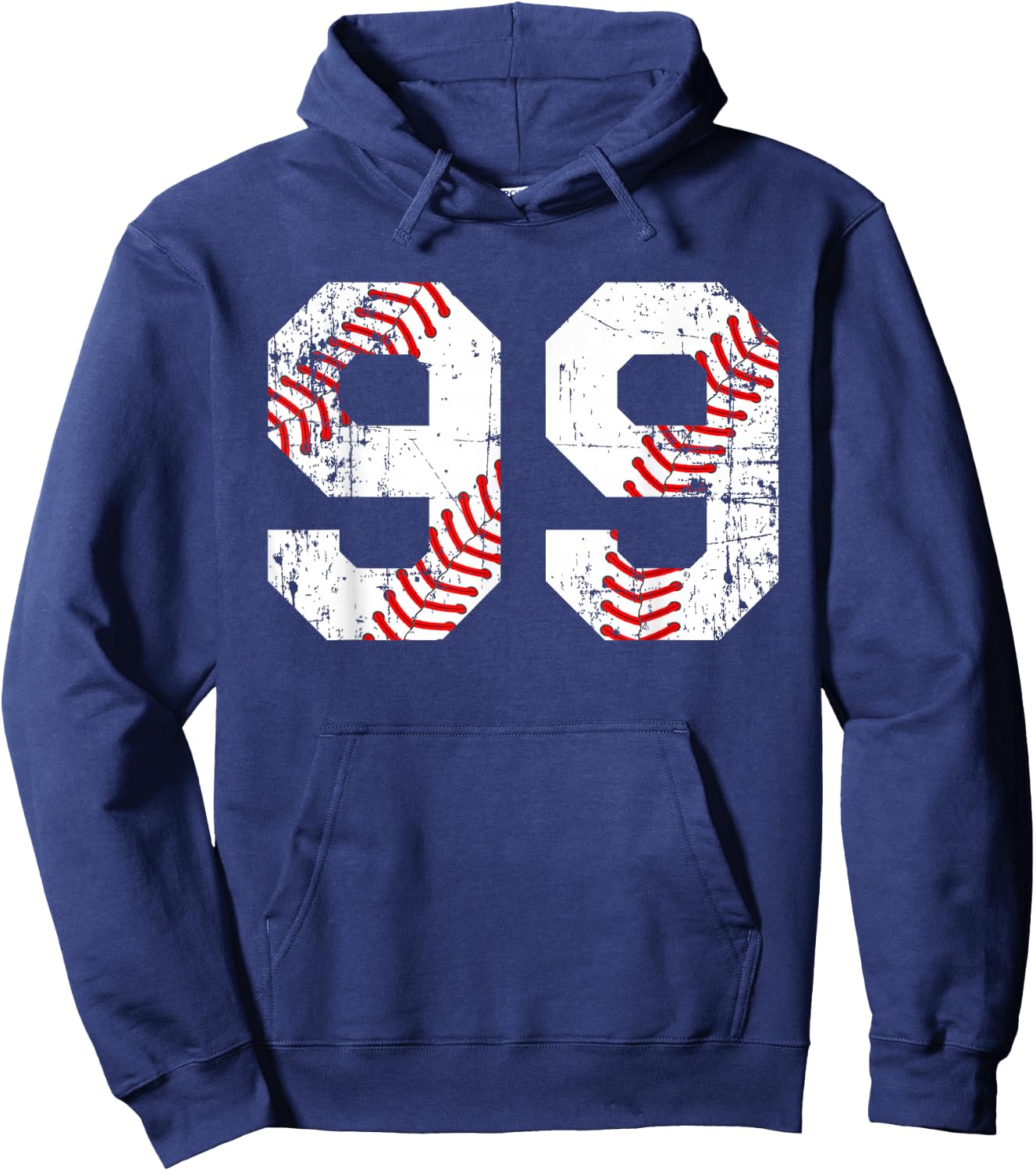 Vintage Baseball 99 Jersey Number Hoodie - Hoodie | Navy