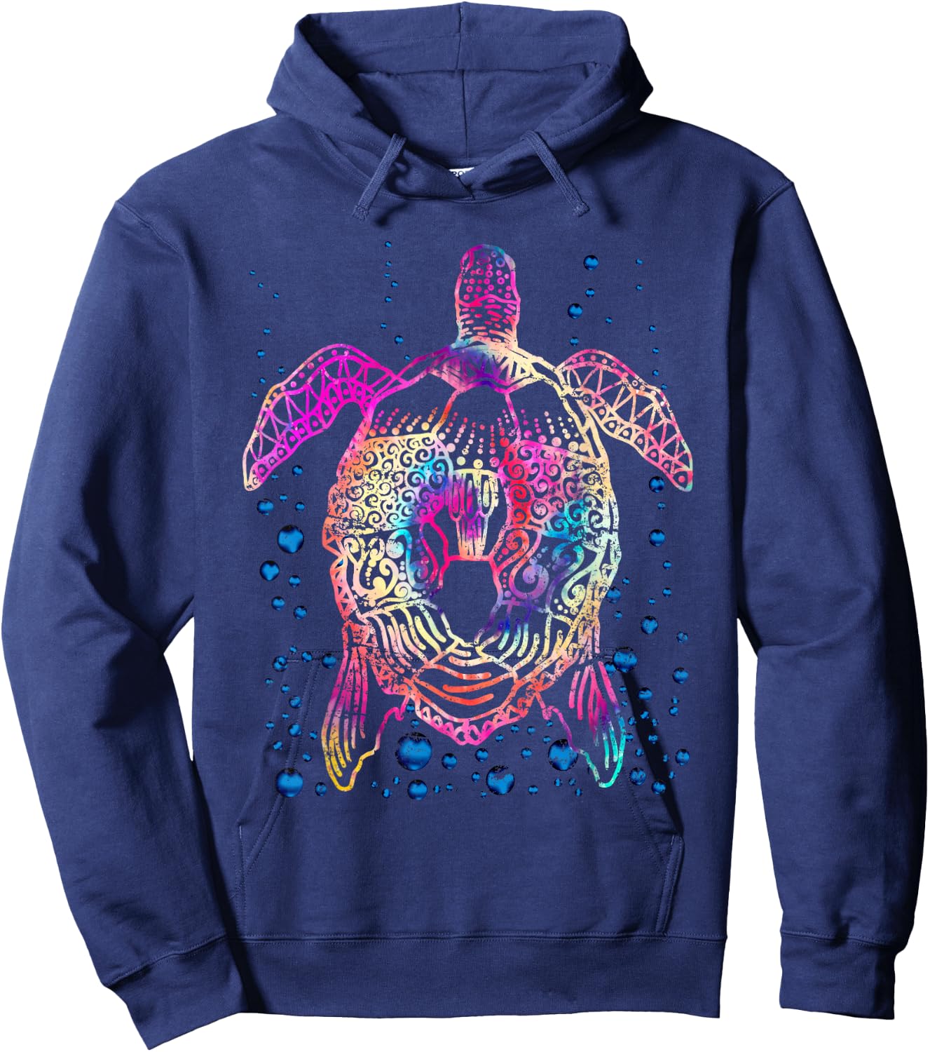 Ocean Animal Tie Dye Tribal Sea Animal Maori Turtle Hoodie - Hoodie | Navy