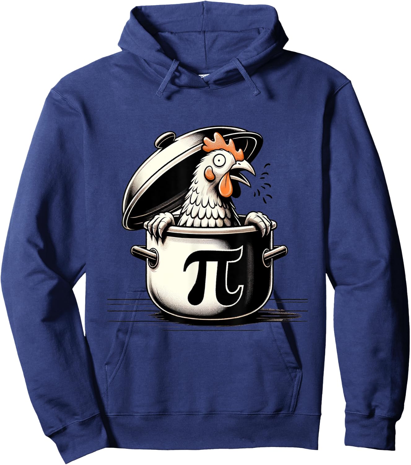 Chicken Pot Pi Funny 2024 Pi Day Math Teacher Men Women Kids Hoodie - Hoodie | Navy