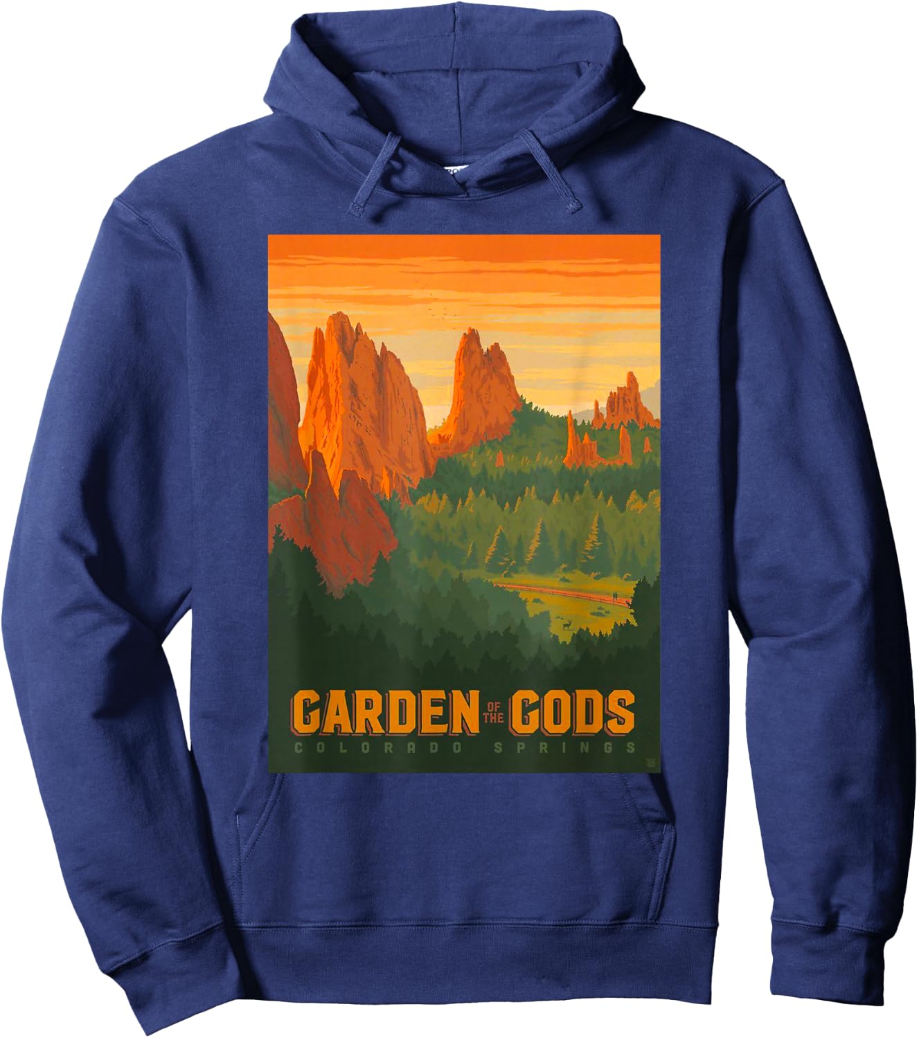 Colorado Springs Garden of The Gods Graphic Design Hoodie - Hoodie | Navy