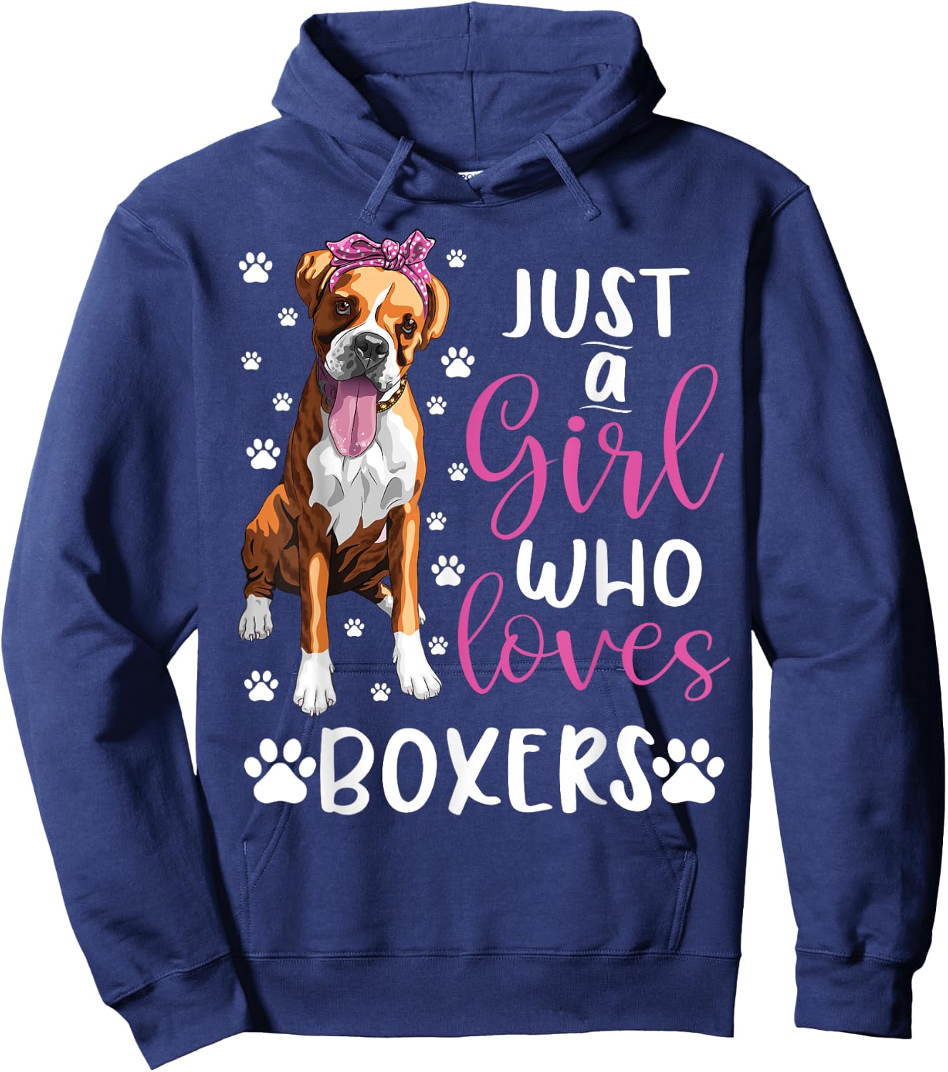 Boxer Just A Girl Who Loves Boxers Dogs Lover girls Gift Hoodie - Hoodie | Navy