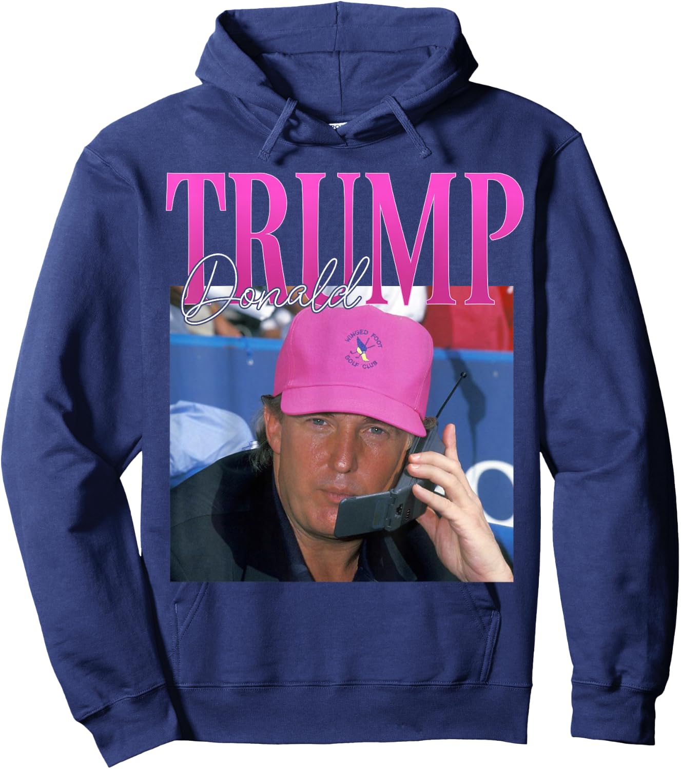 Funny Donald Trump Miss Me Yet Y2K Vintage 90s Trump Pink Hoodie - Hoodie | Navy