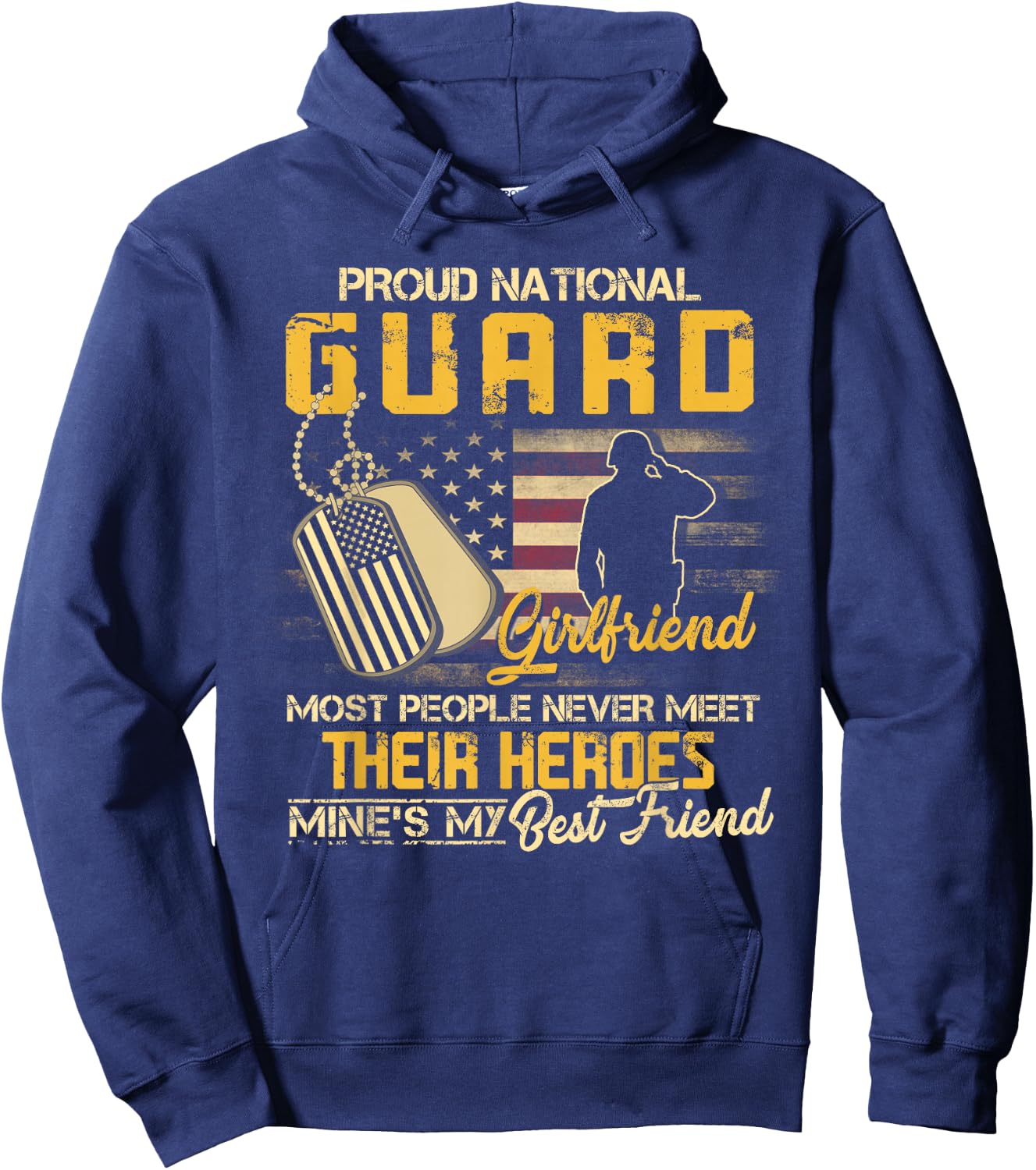 Proud National Guard Girlfriend Military Girlfriend Hoodie - Hoodie | Navy