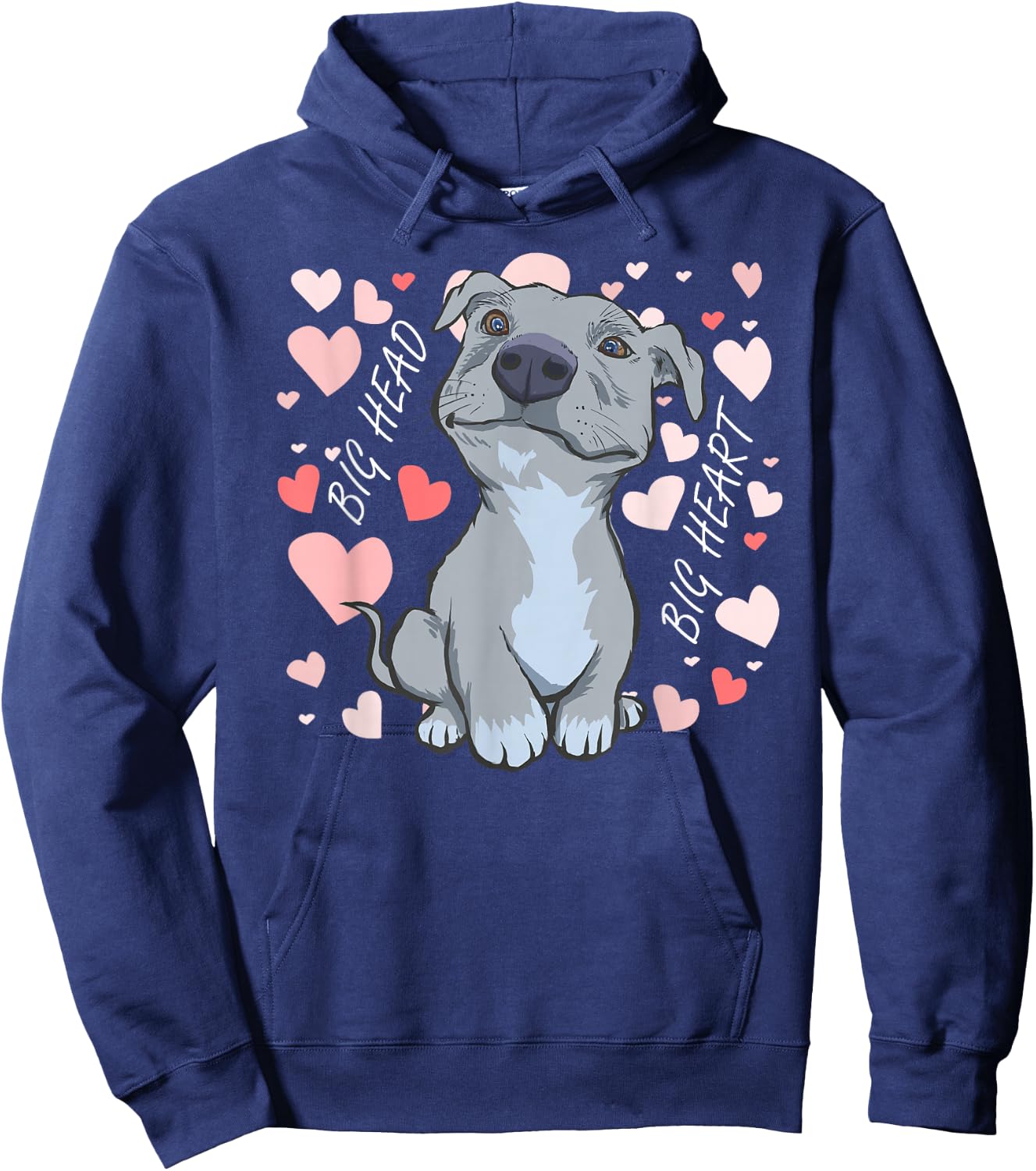 Big Heart Pitbull Valentine Pibble Mum Dog Mom Gift Hoodie - Hoodie | Navy