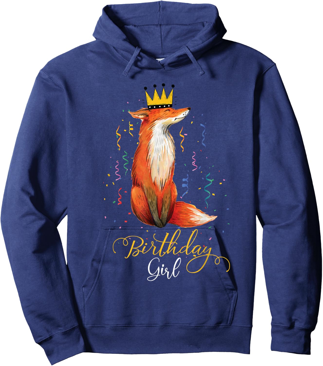 girls animal Lovers Birthday Girl Fox Themed B-day Party Hoodie - Hoodie | Navy