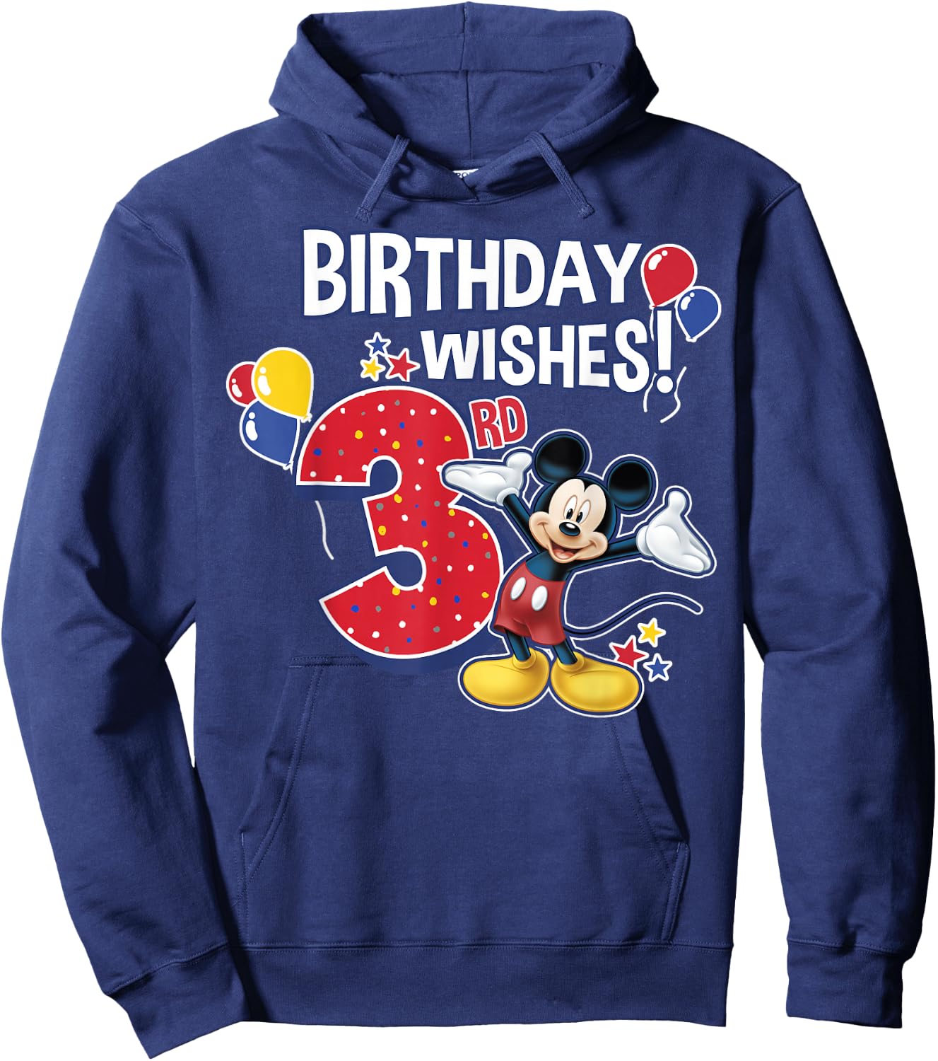 Disney Mickey and Friends Mickey Mouse 3rd Birthday Wishes Small Hoodie - Hoodie | Navy