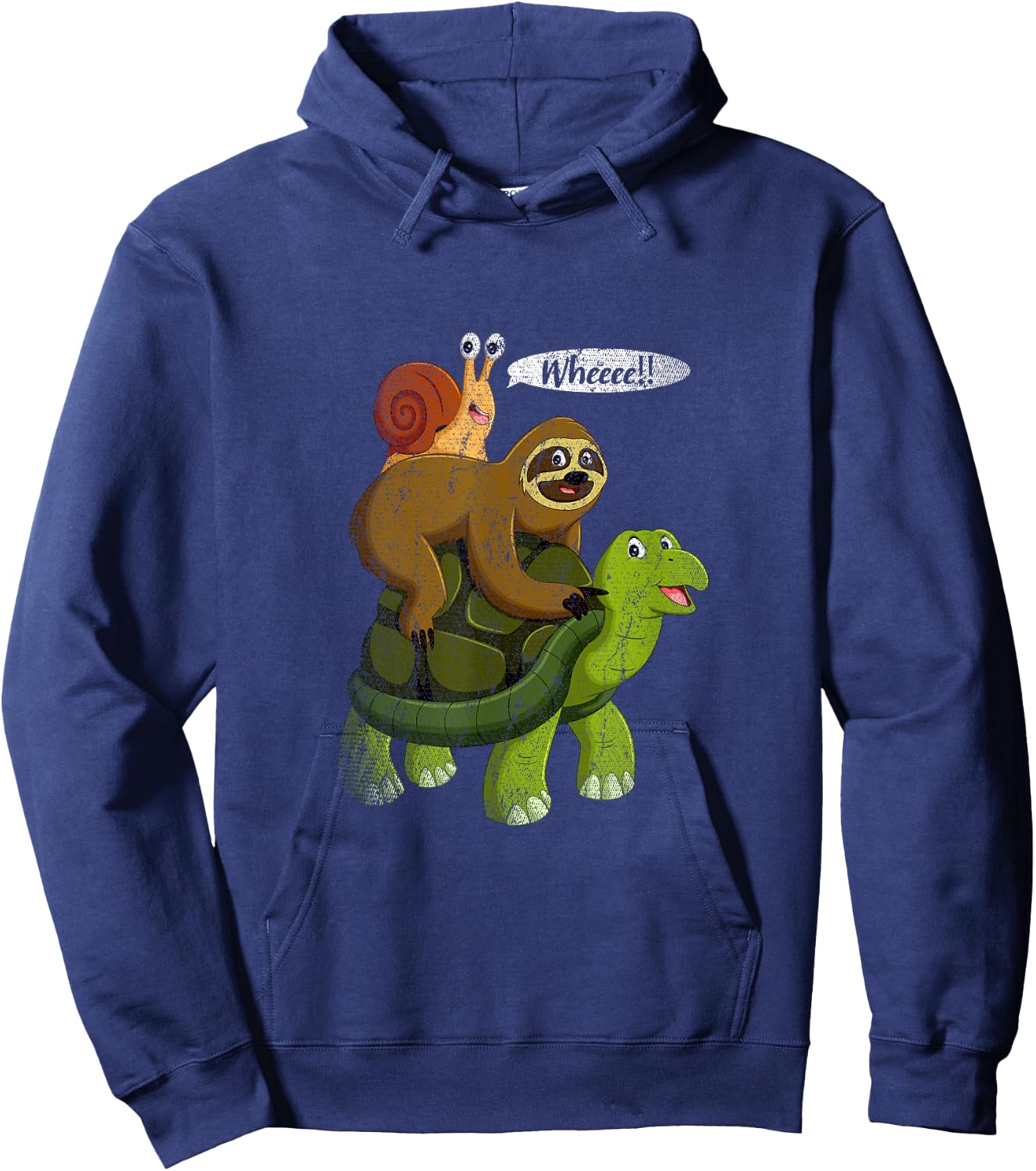 Whee Snail Turtle Sloth Hoodie - Hoodie | Navy