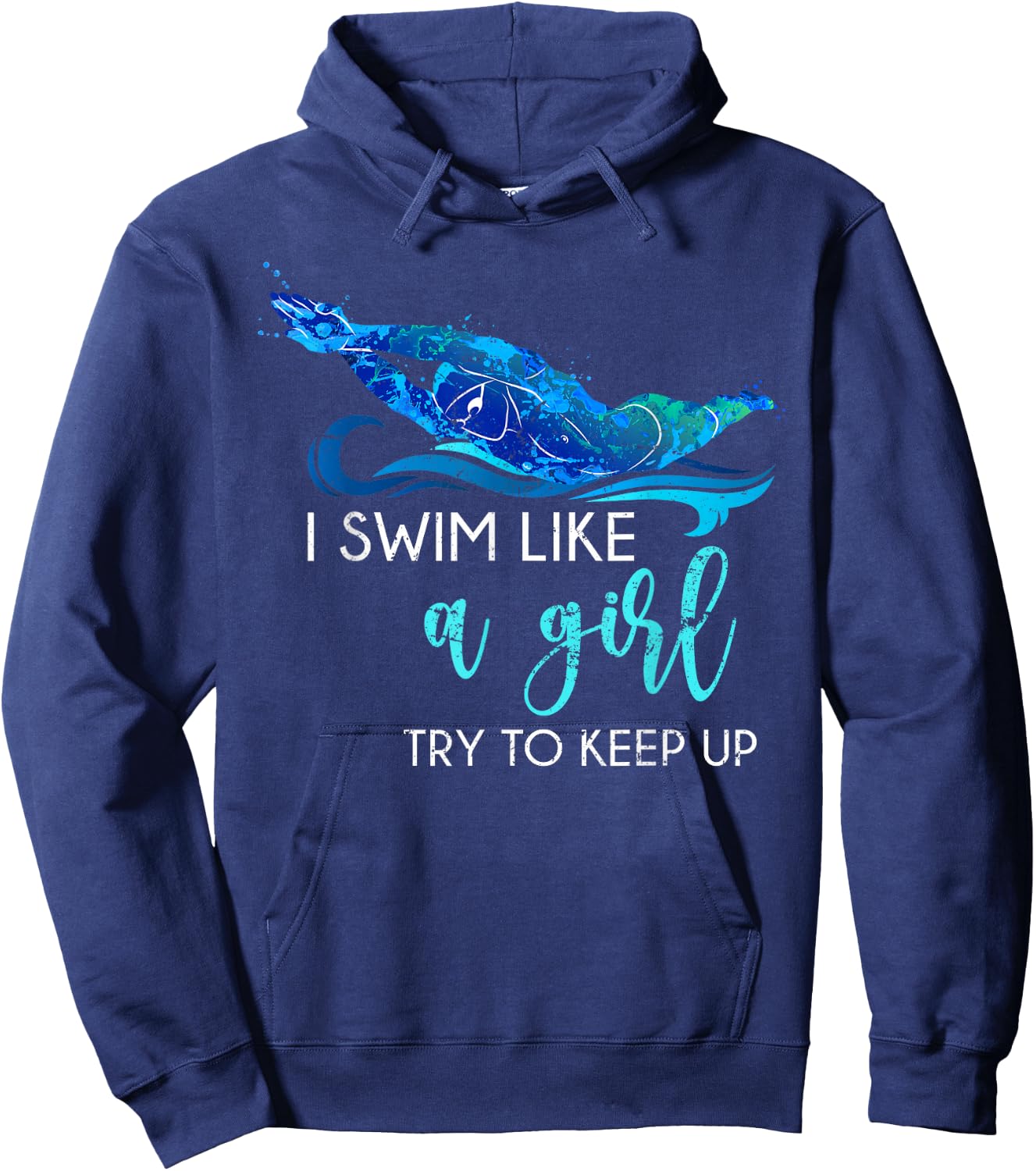 Swimmer Girls Women Swim Sport Athlete Funny Swimming Hoodie - Hoodie | Navy