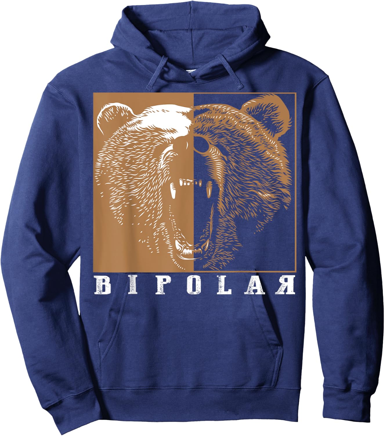Bipolar | Cute Mental Disorder Polar Bear Gift Hoodie - Hoodie | Navy
