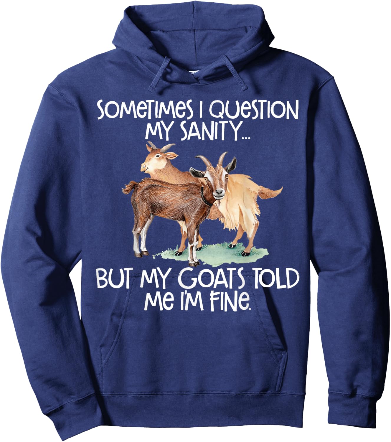 Funny Goat for Crazy People who Speak with Goats Hoodie - Hoodie | Navy